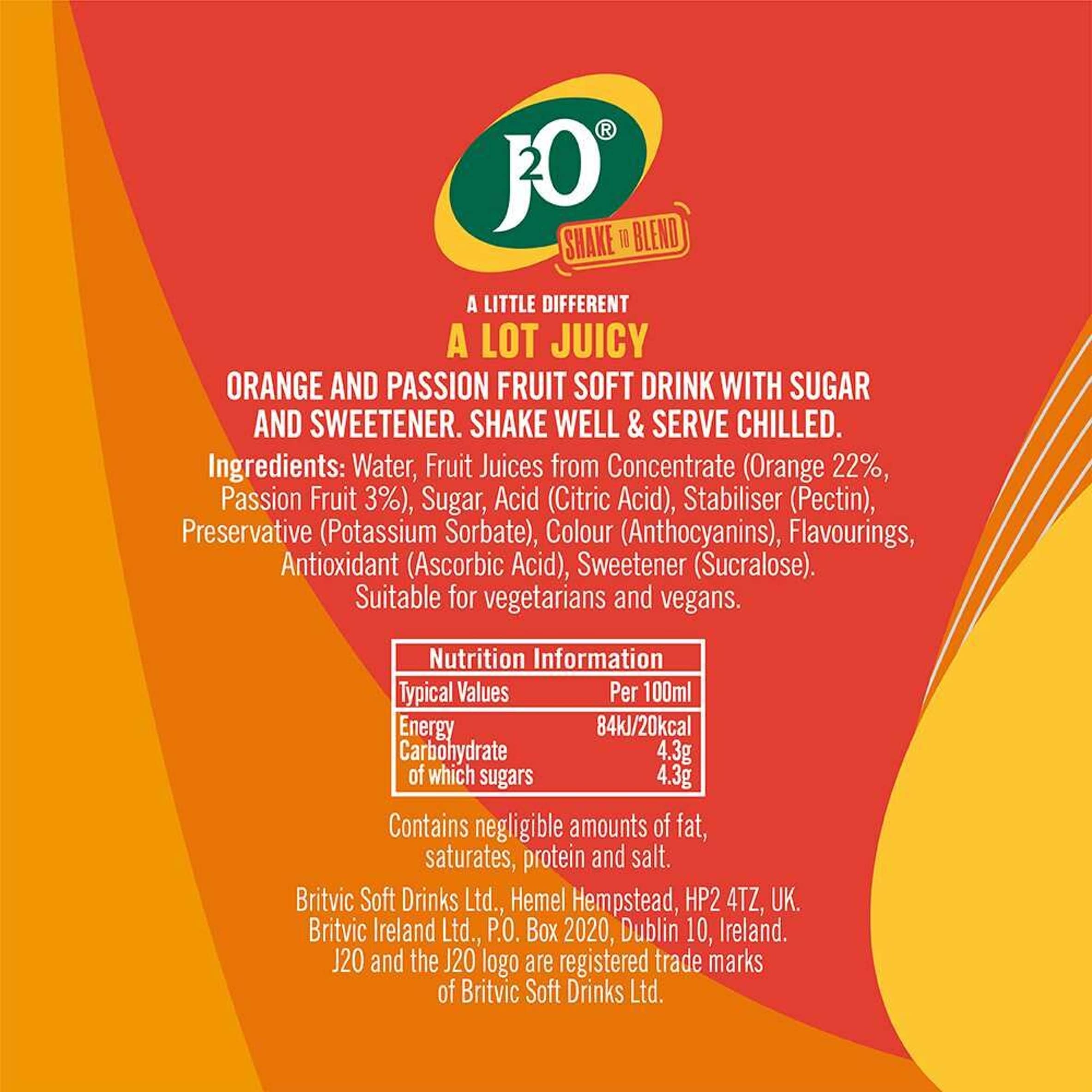 J2O Orange & Passion Fruit 10x275ml thumbnail 4