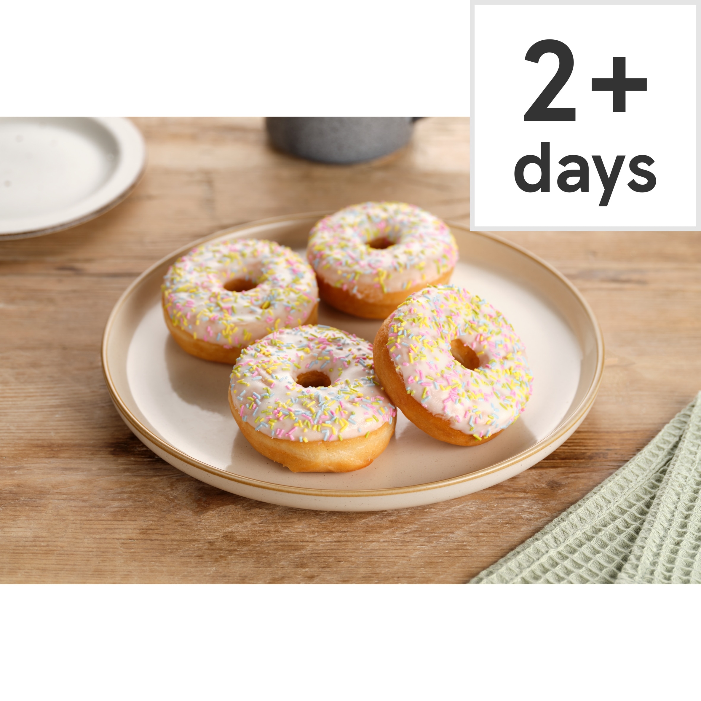 Tesco White Iced Ring Doughnuts 4 Pack