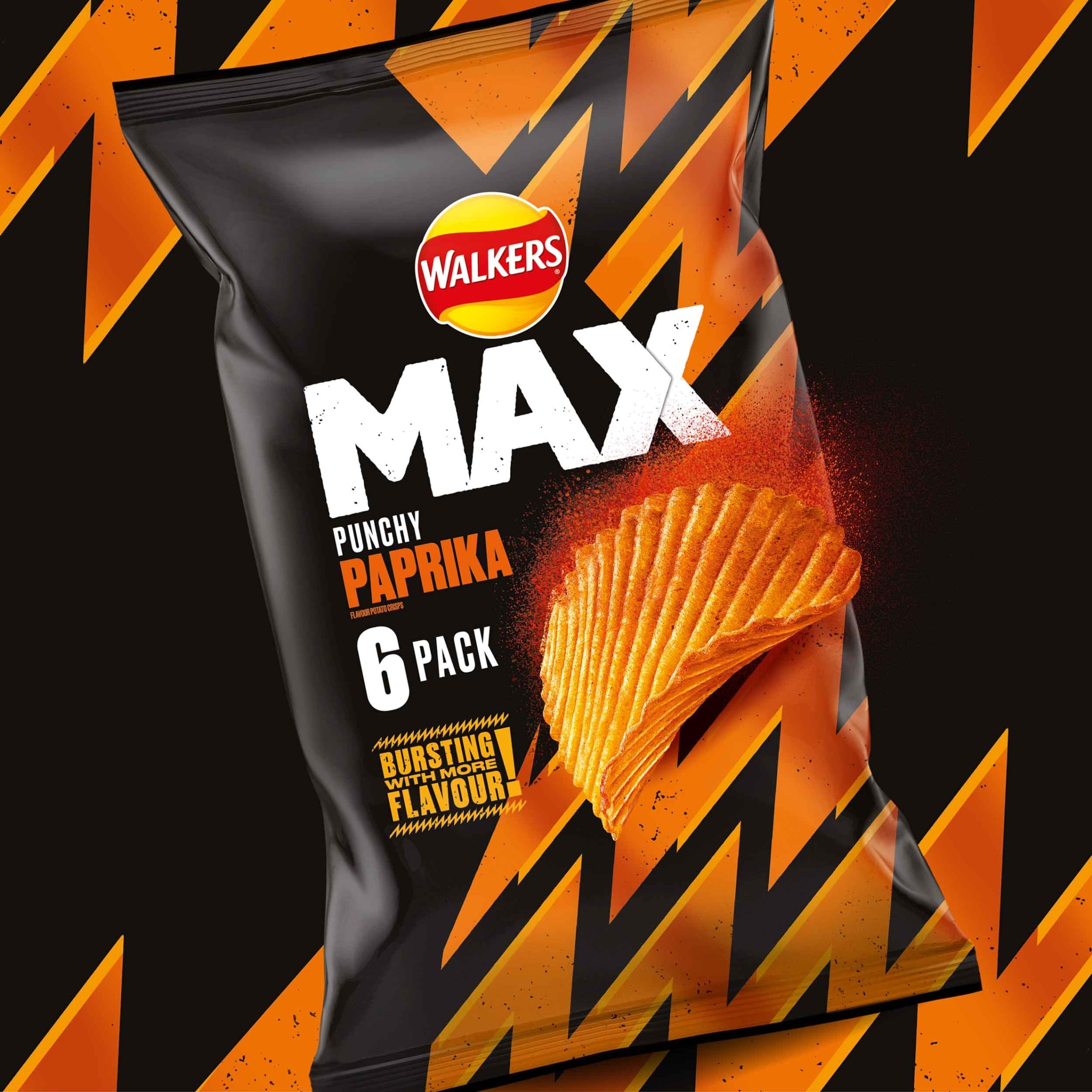 Walkers Max Paprika Crisps 6X27g thumbnail 2