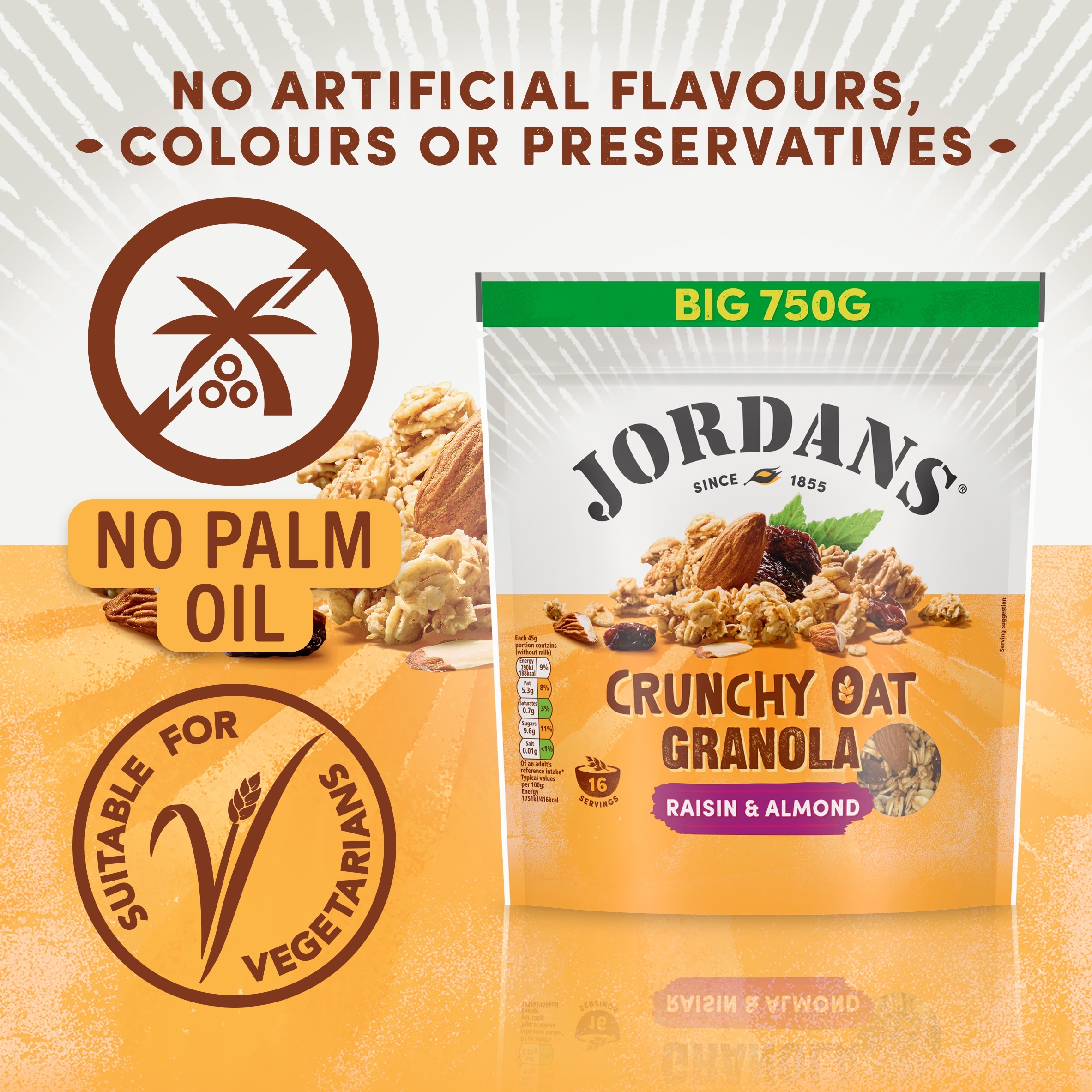Jordans Crunchy Granola Raisin Almond 750G thumbnail 3