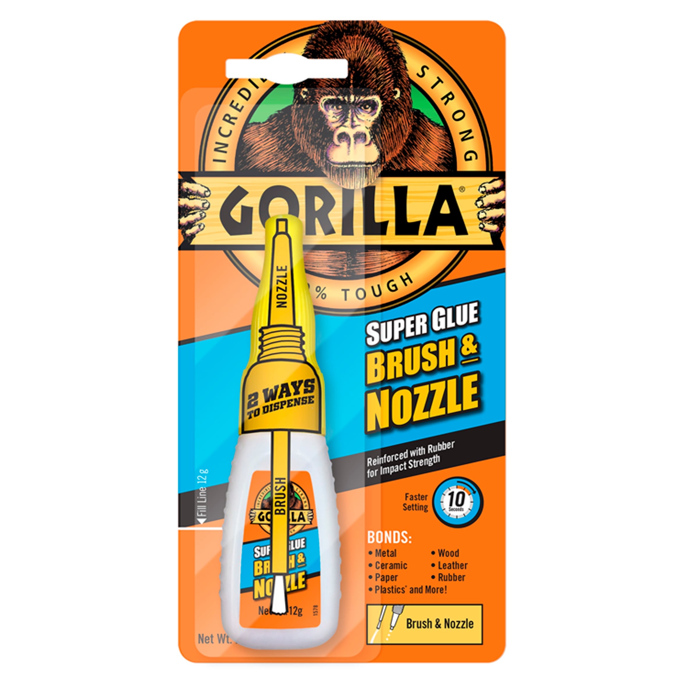 Gorilla Glue Superglue 12gm Brush & Nozzle