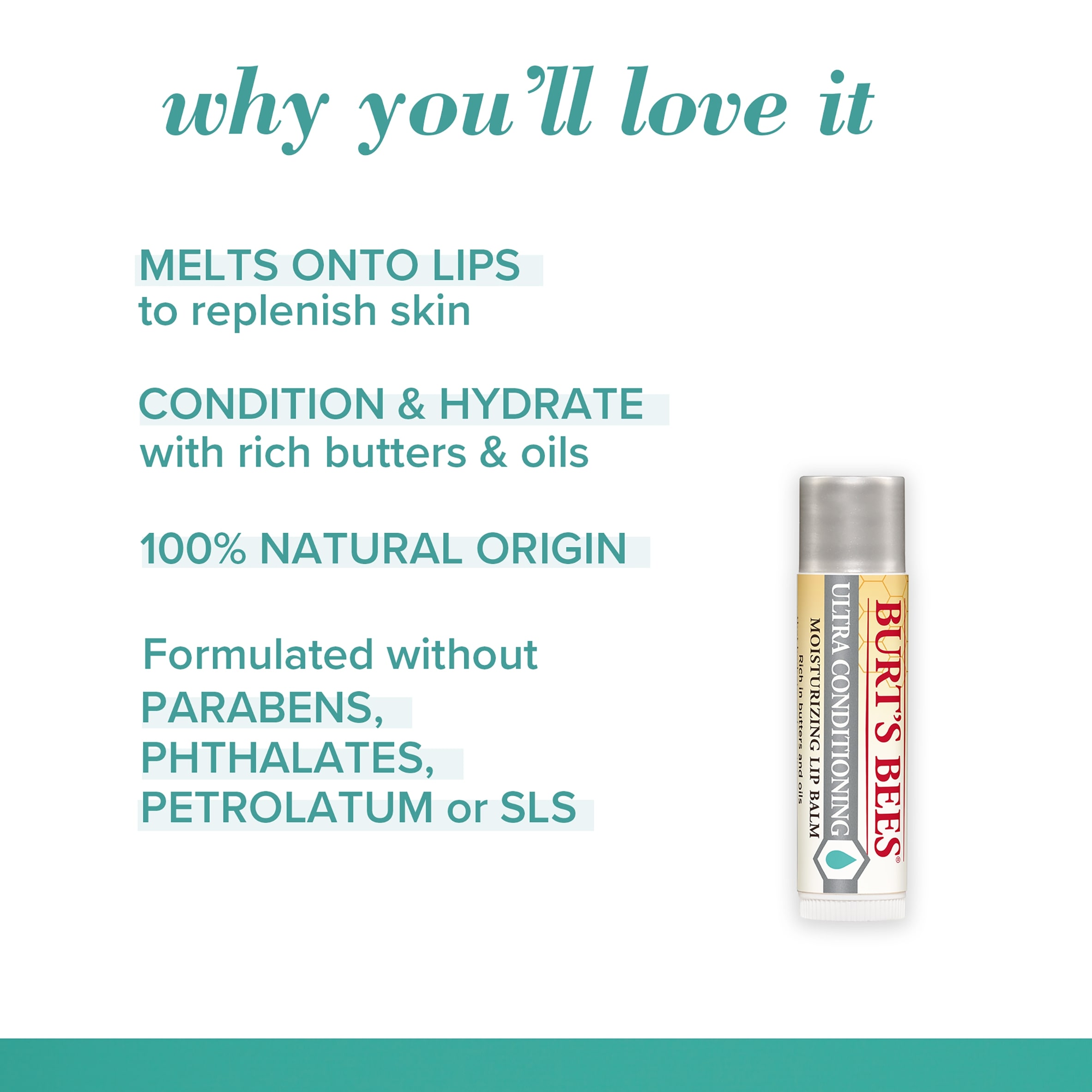 Burt's Bees Ultra Conditioning Lip Balm 4.25G thumbnail 3