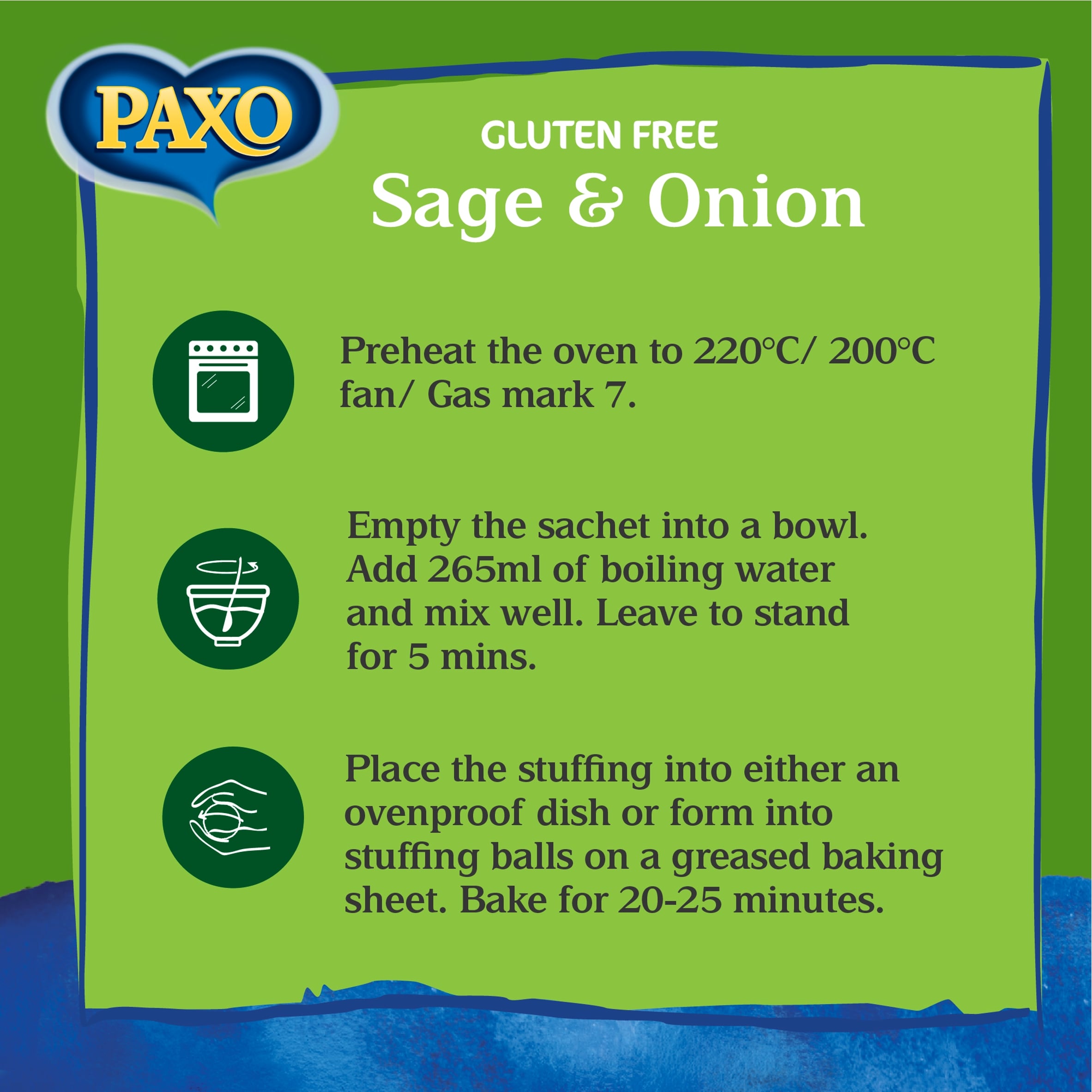 Paxo Gluten Free Stuffing Mix - Sage & Onion 150g thumbnail 3