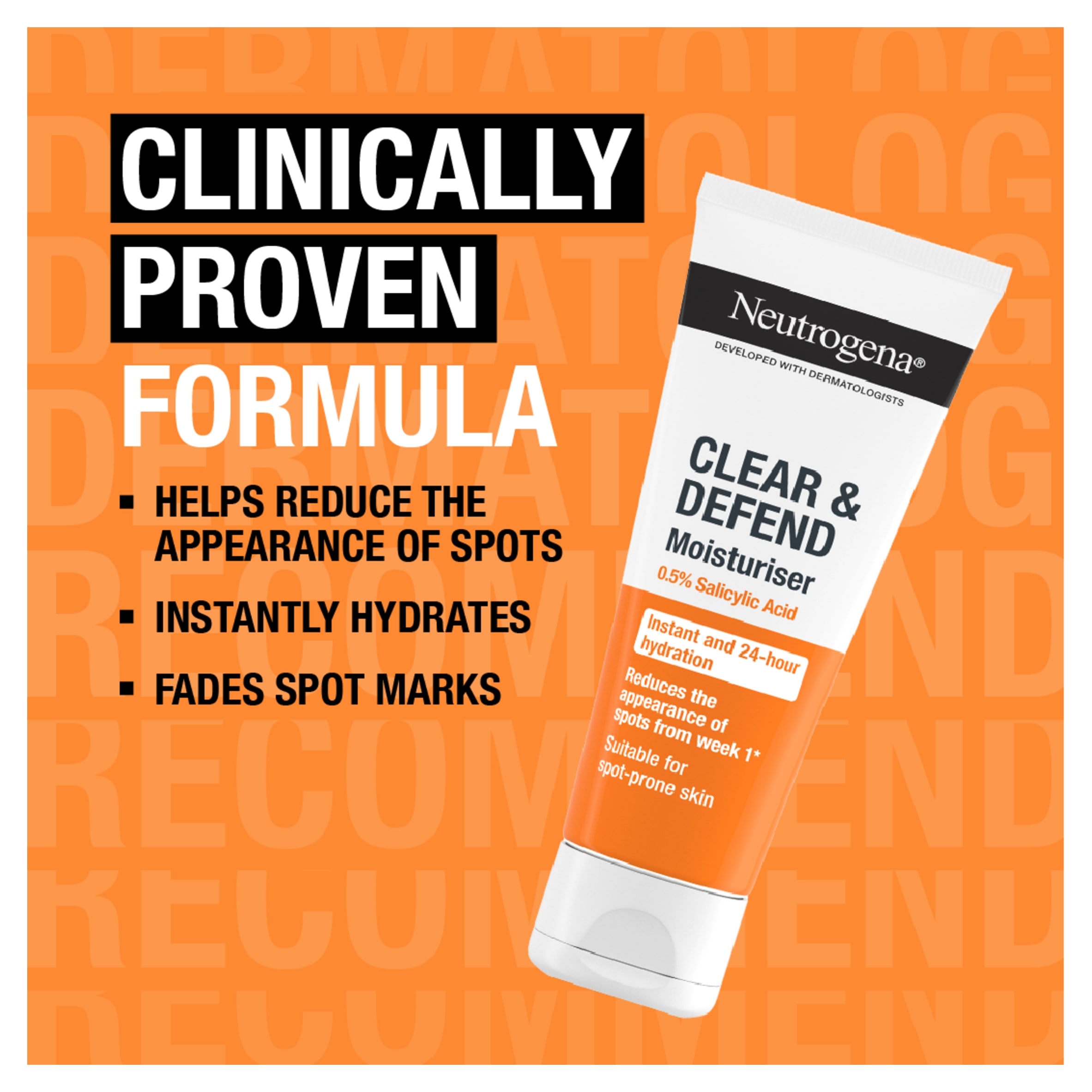 Neutrogena Clear and Defend Salicylic Acid Face Cream Moisturiser 50ml thumbnail 2