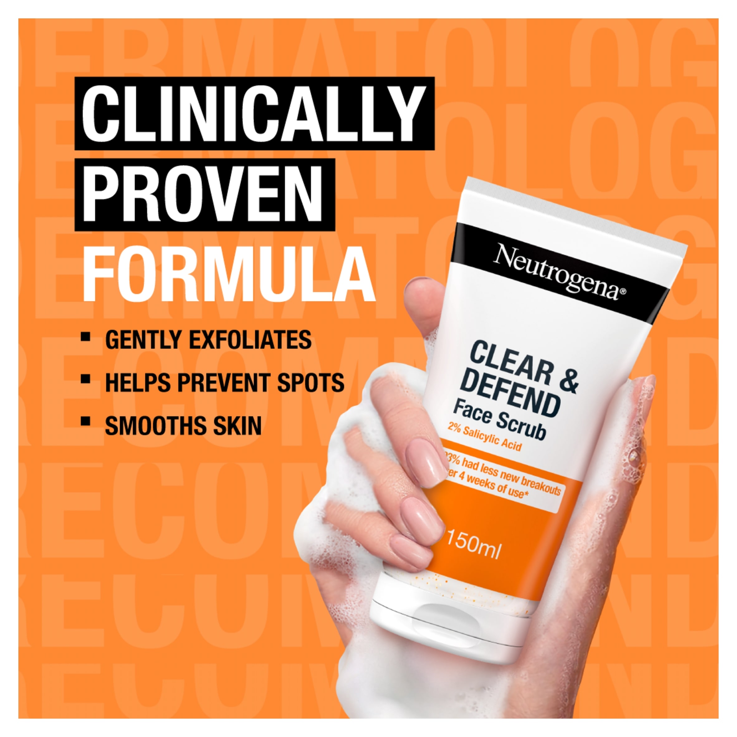 Neutrogena Clear & Defend Facial Scrub 2% Salicylic Acid 150ml. thumbnail 4