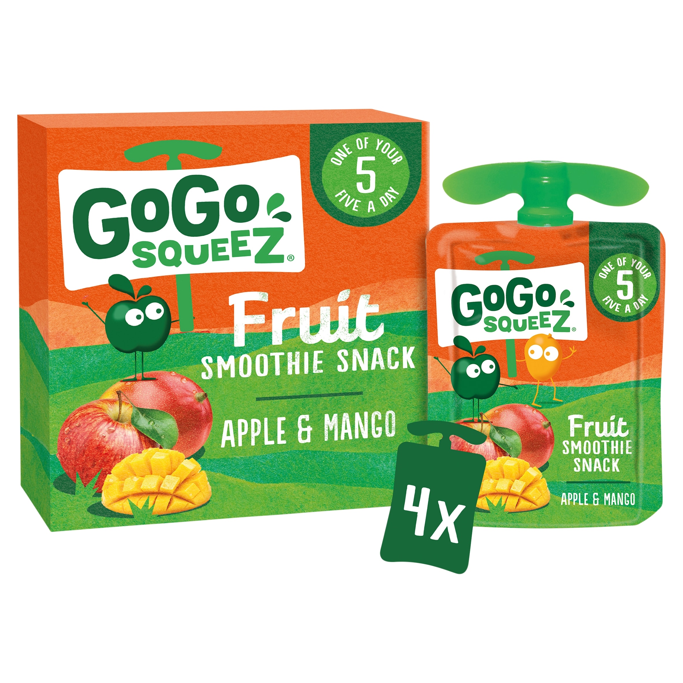Gogo Squeez Fruit Snack Apple Mango 4X90g thumbnail 2