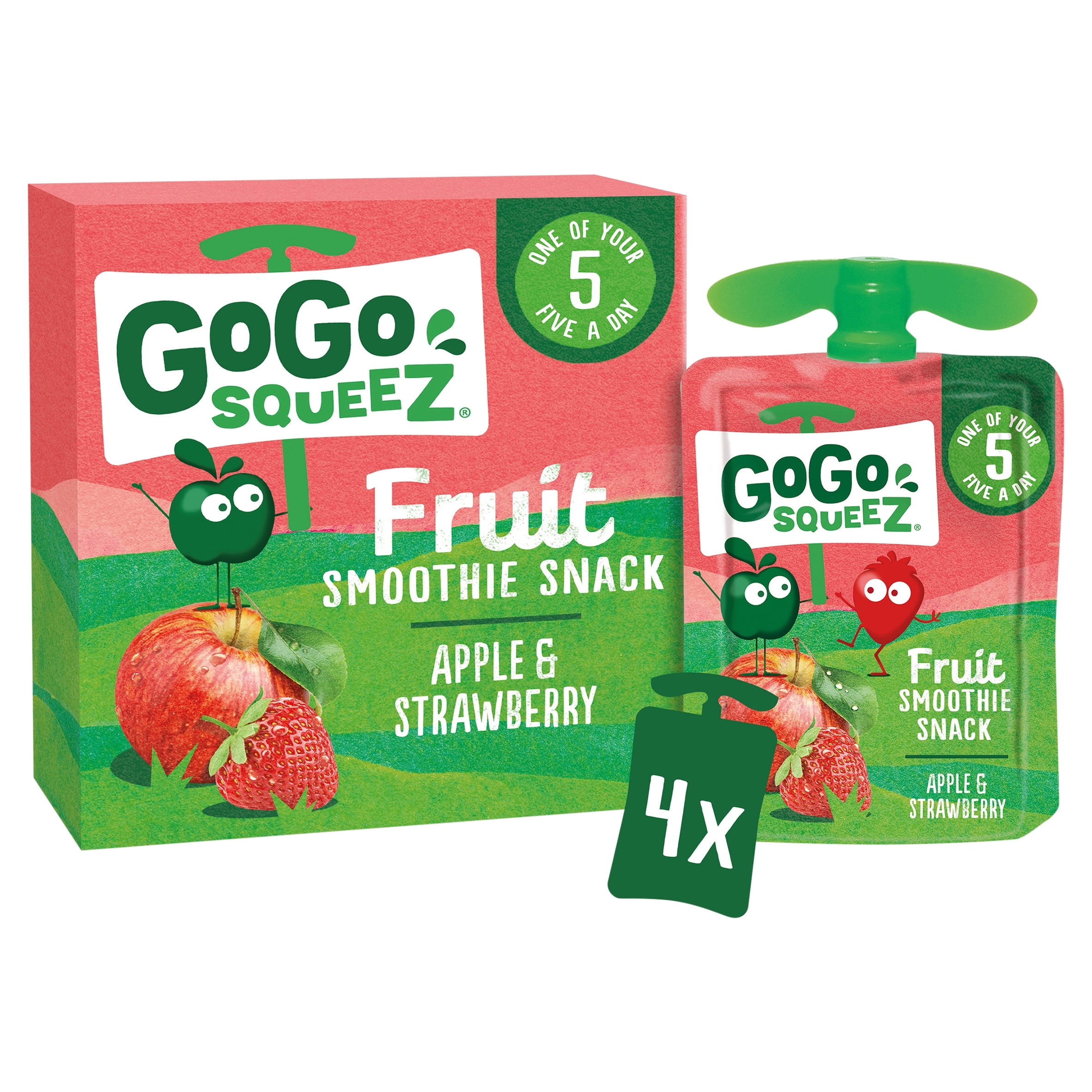 Gogo Squeez Fruit Snack Apple Strawberry 4X90g thumbnail 2