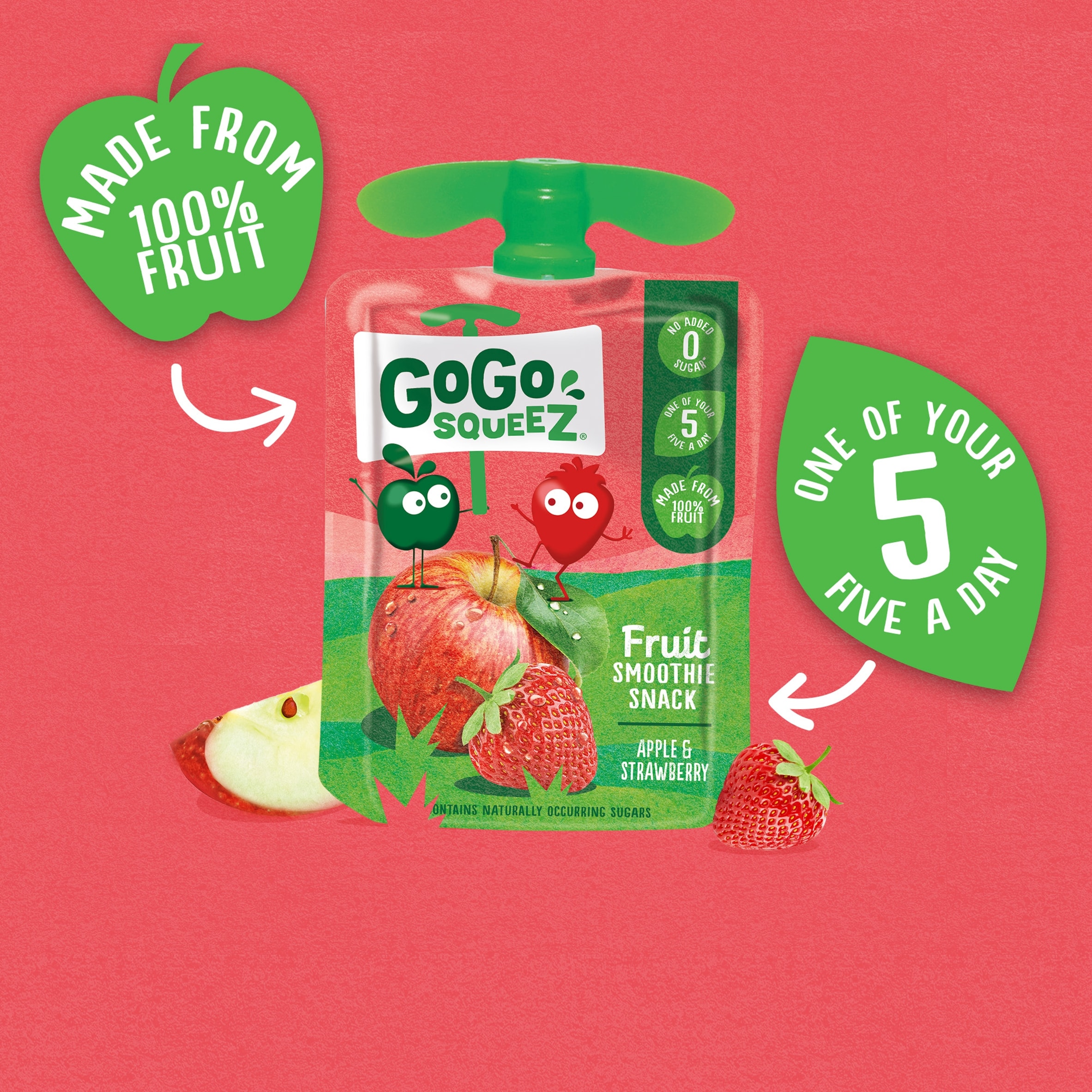 Gogo Squeez Fruit Snack Apple Strawberry 4X90g thumbnail 5