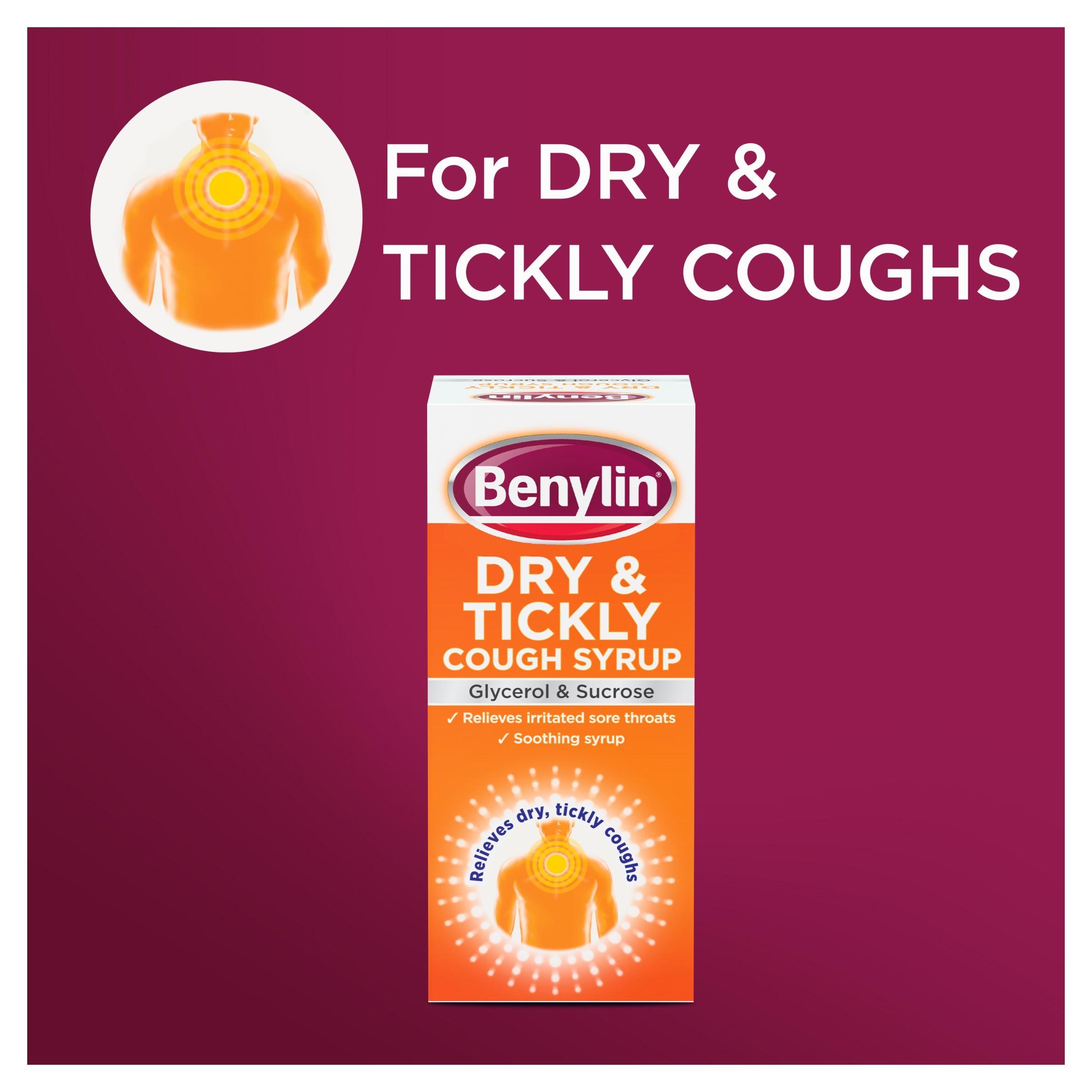 Benylin Dry & Tickly Cough Relief Syrup 300ml thumbnail 3