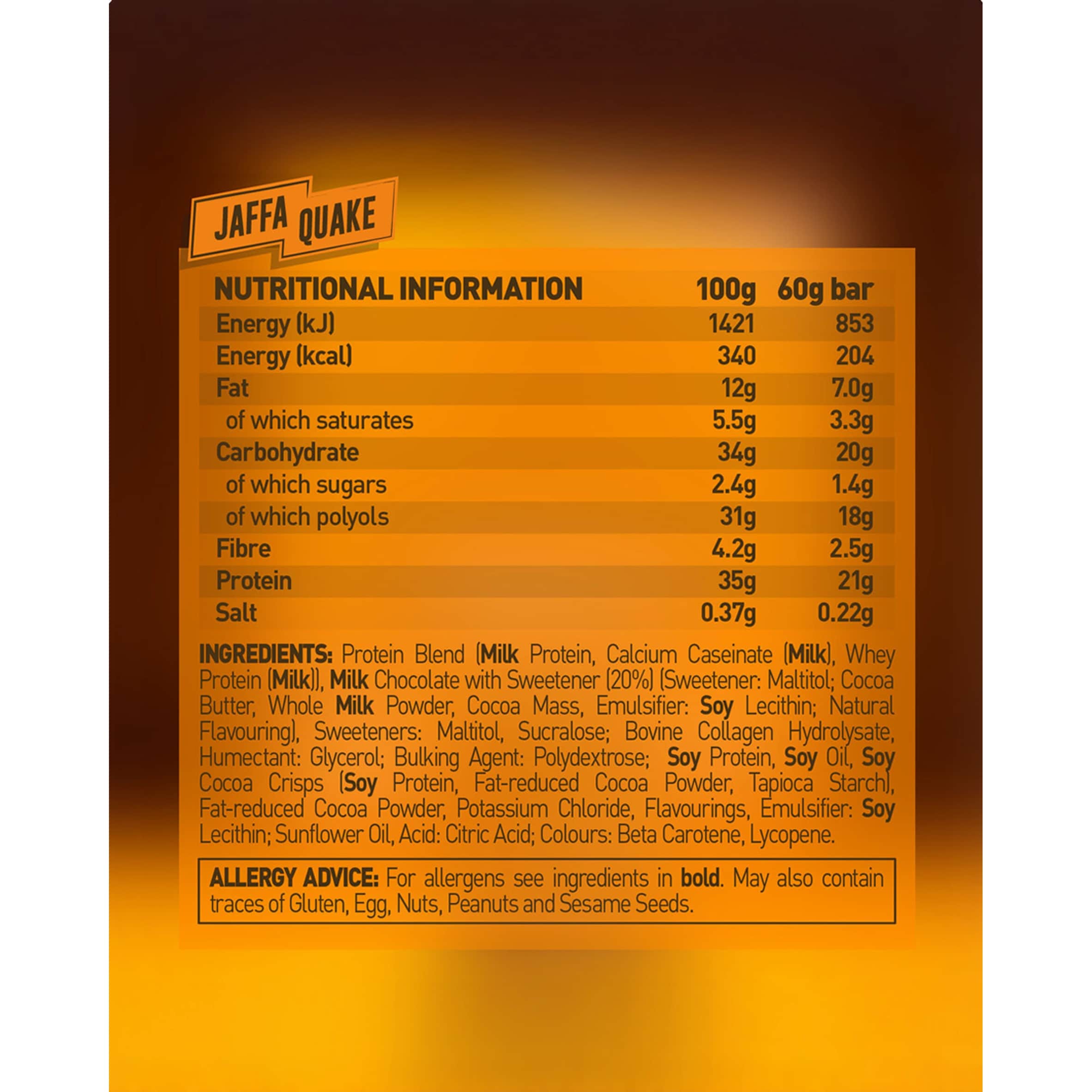 Grenade Carb Killa Protein Bar - Jaffa Quake Chocolate Orange 60g thumbnail 3