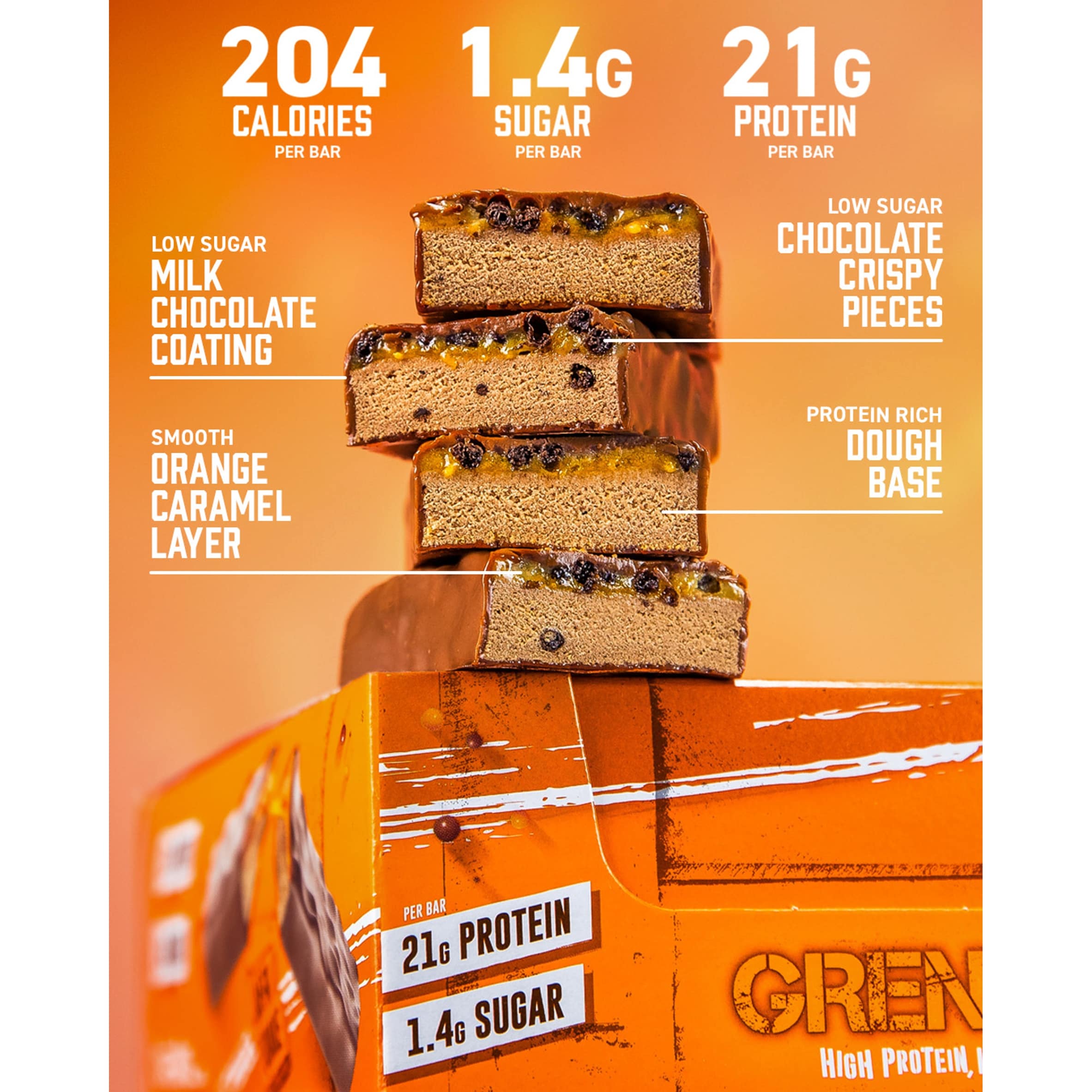 Grenade Carb Killa Protein Bar - Jaffa Quake Chocolate Orange 60g thumbnail 5