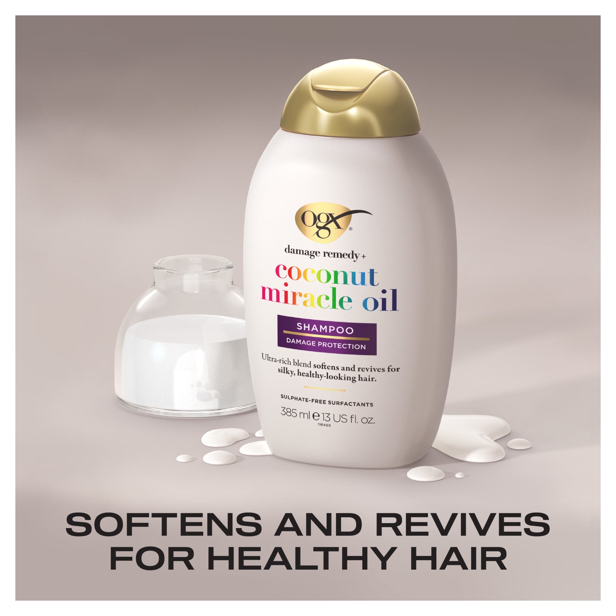 OGX Coconut Miracle Oil Shampoo for Damaged Hair 385ml thumbnail 2