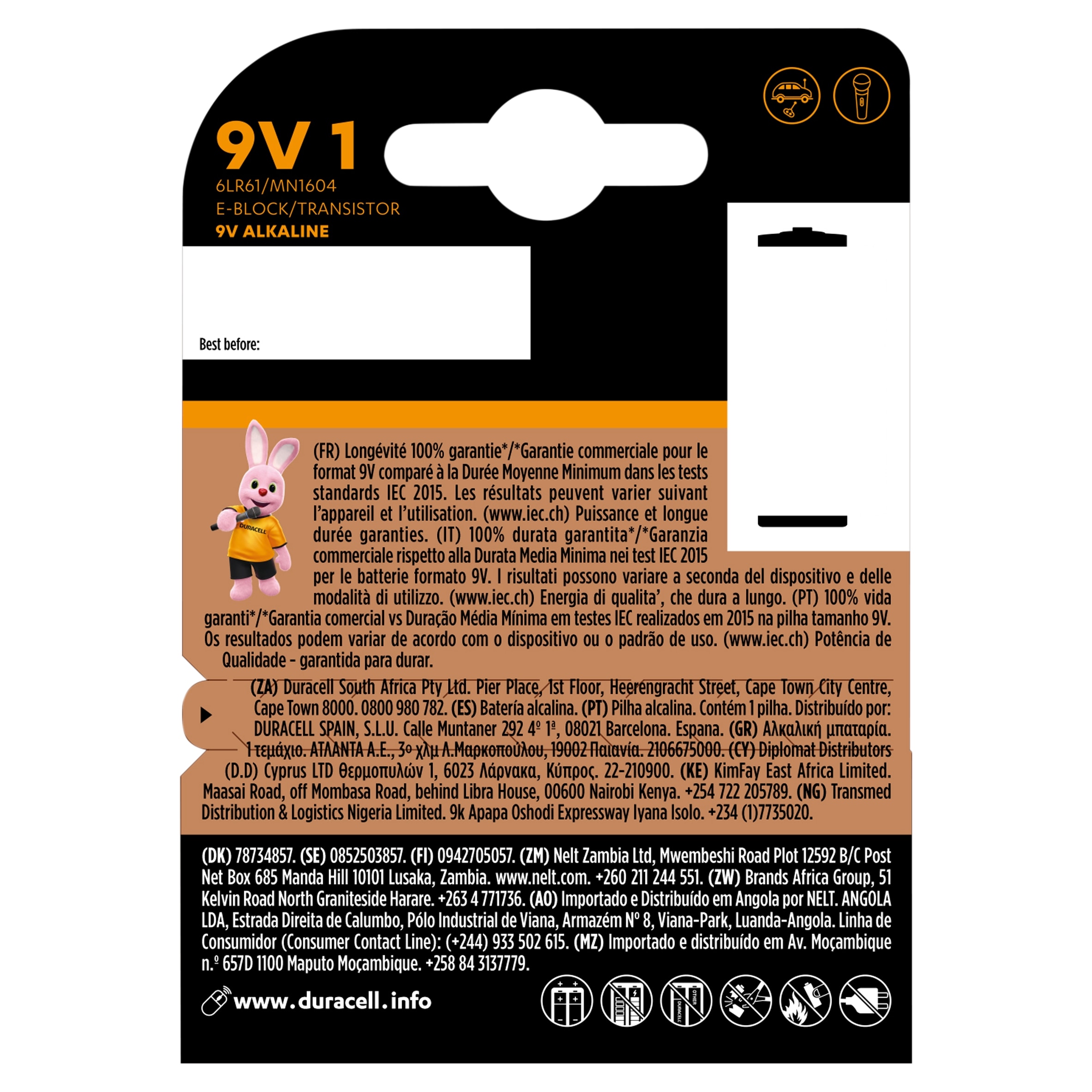 Duracell Plus 9V Batteries 1 Pack thumbnail 2