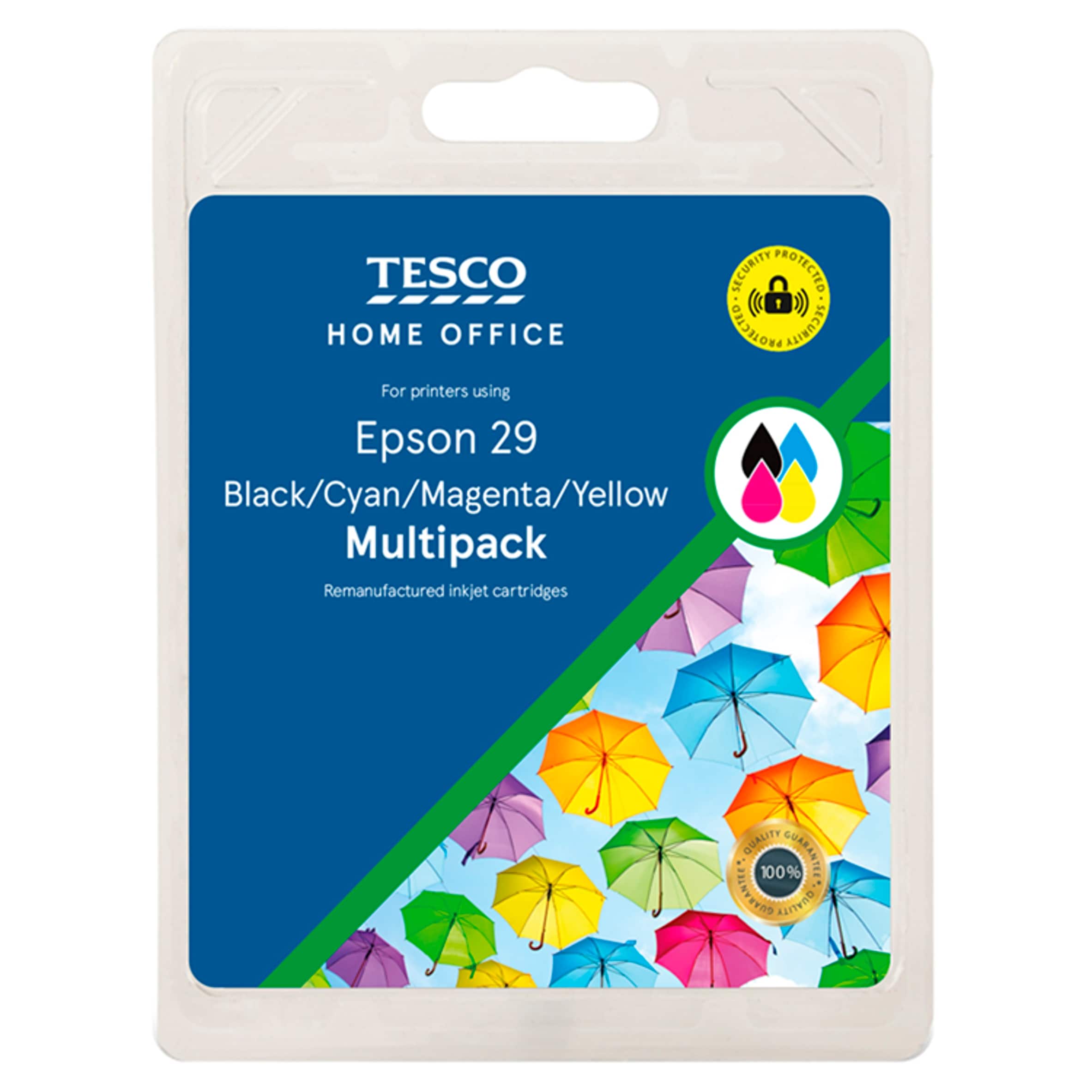 Tesco Epson 29 Remanufactured Black, Cyan, Magenta, Yellow Printer Ink Cartridges Multipack