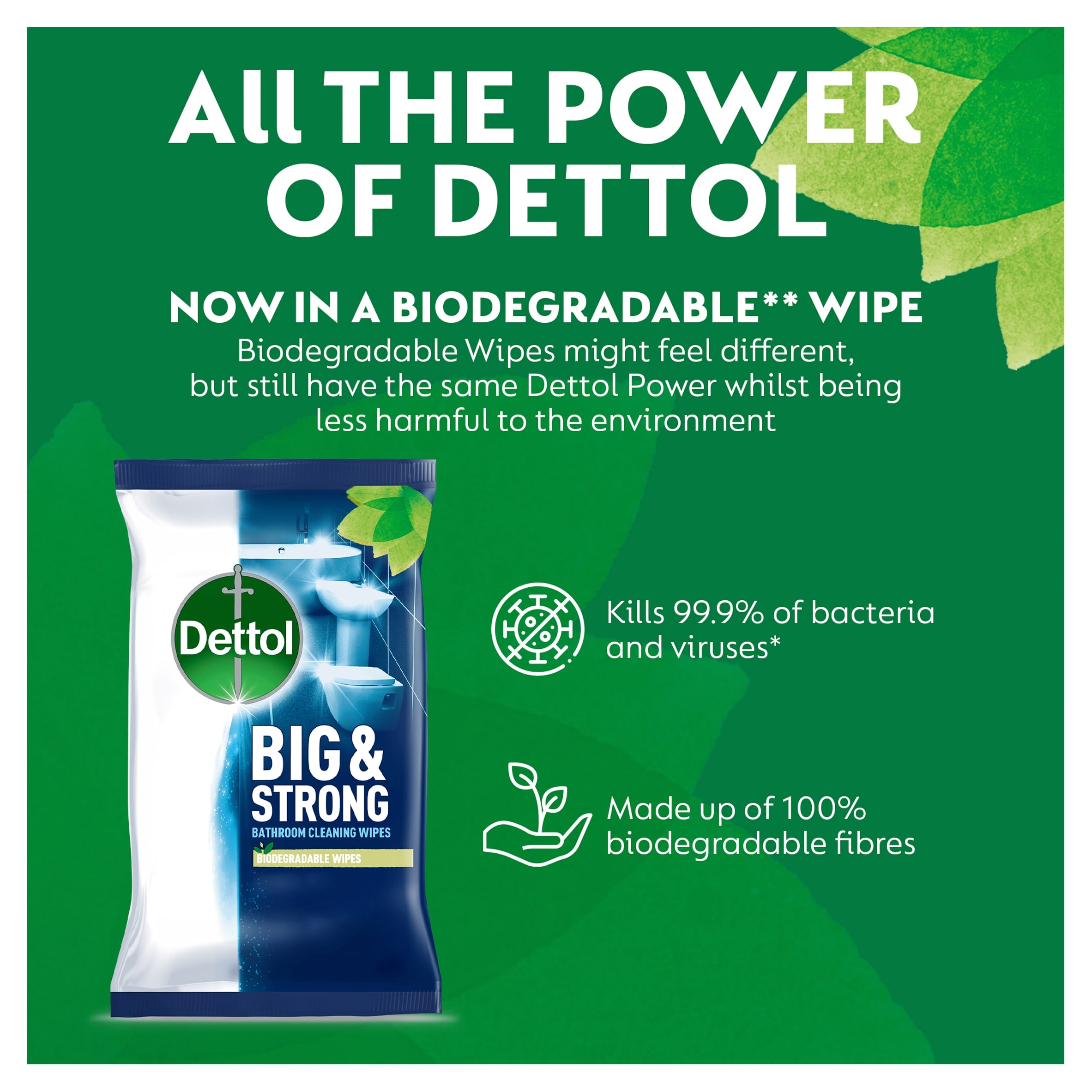 Dettol Big & Strong Limescale Bathroom Cleaning Wipes 25 Pack thumbnail 2