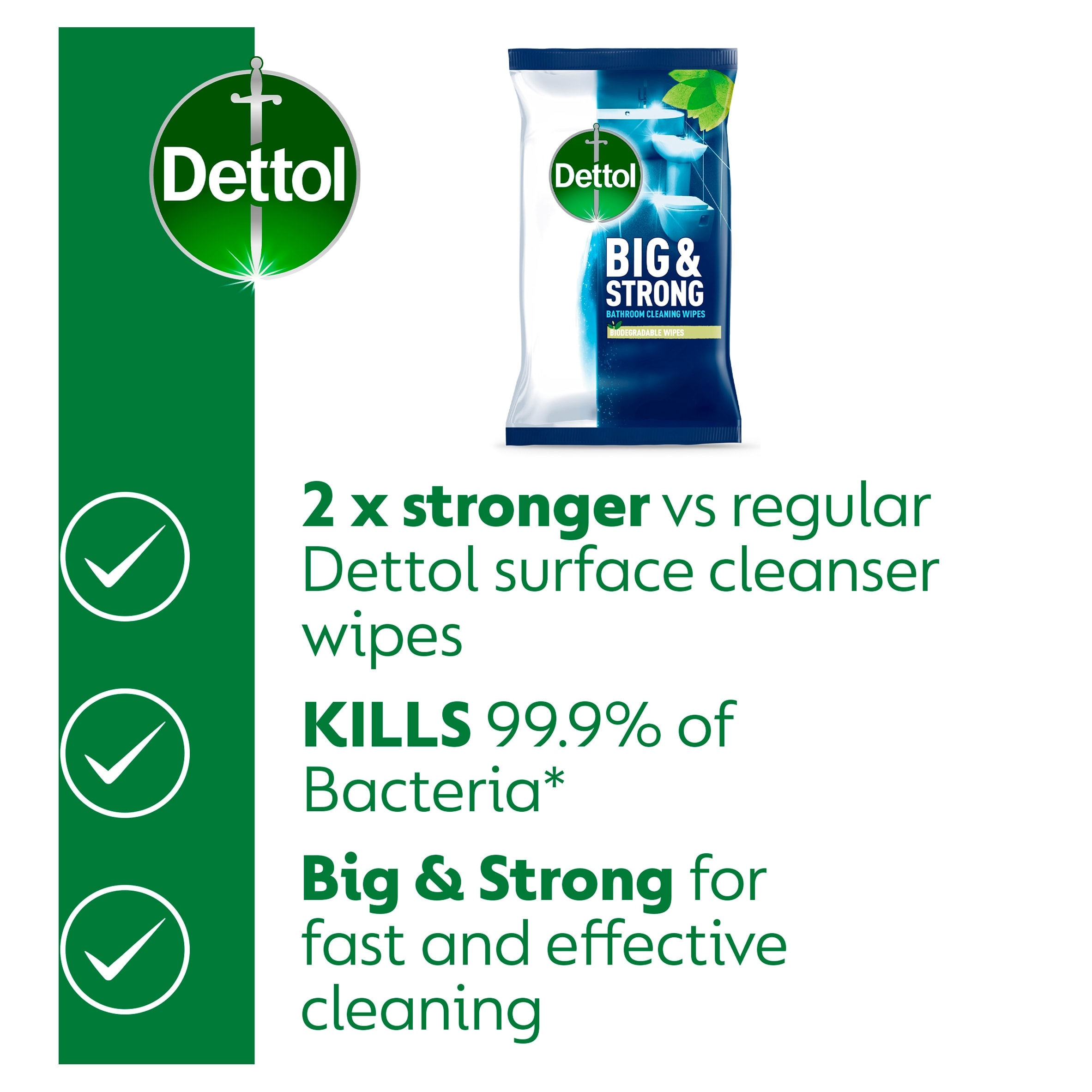 Dettol Big & Strong Limescale Bathroom Cleaning Wipes 25 Pack thumbnail 5