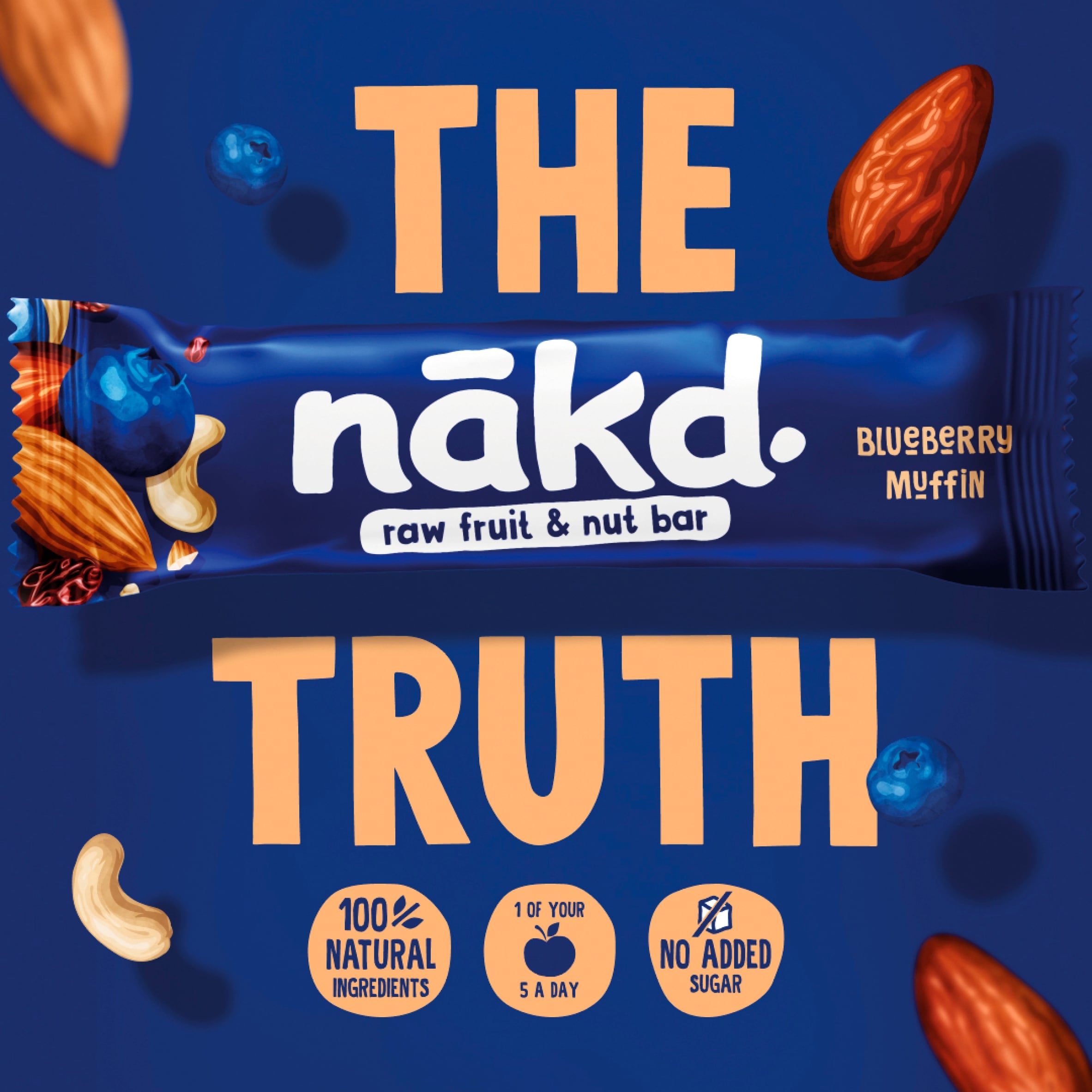 Nakd Blueberry Muffin Raw Fruit & Nut Bar 4x35g thumbnail 3