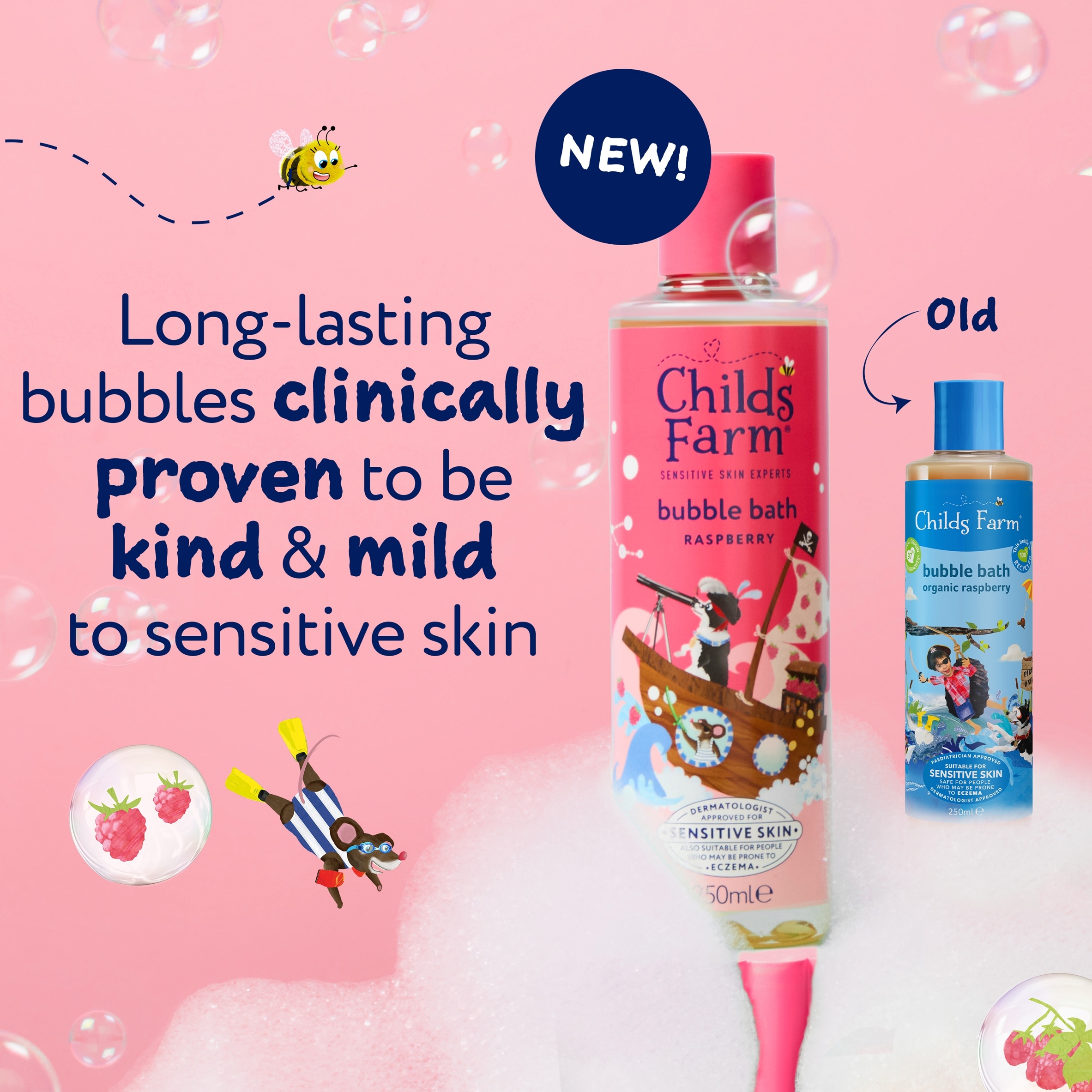 Childs Farm Bubble Bath - Raspberry 250ml thumbnail 2