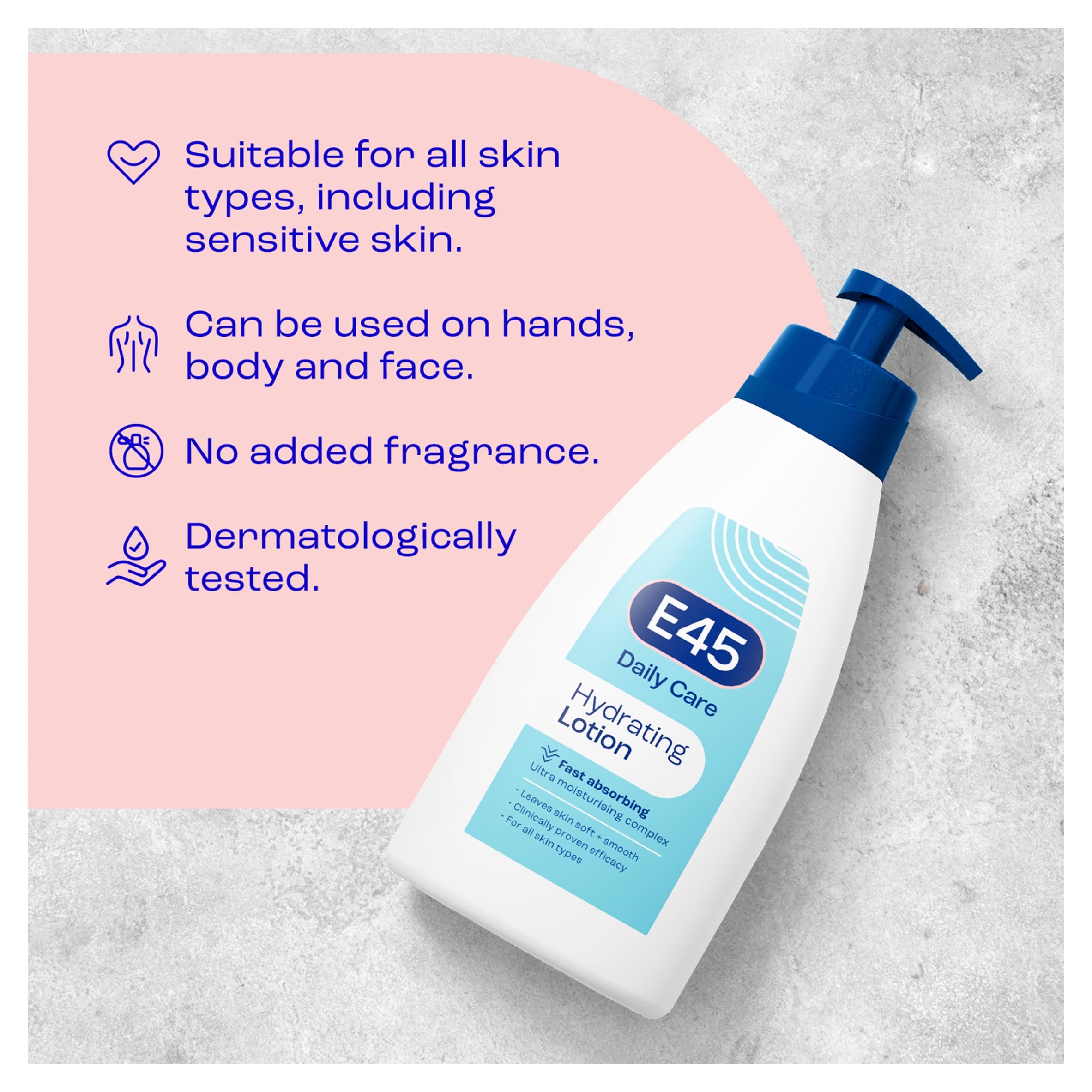 E45 Daily Moisturiser Body Lotion for Dry & Sensitive Skin 400ml thumbnail 5