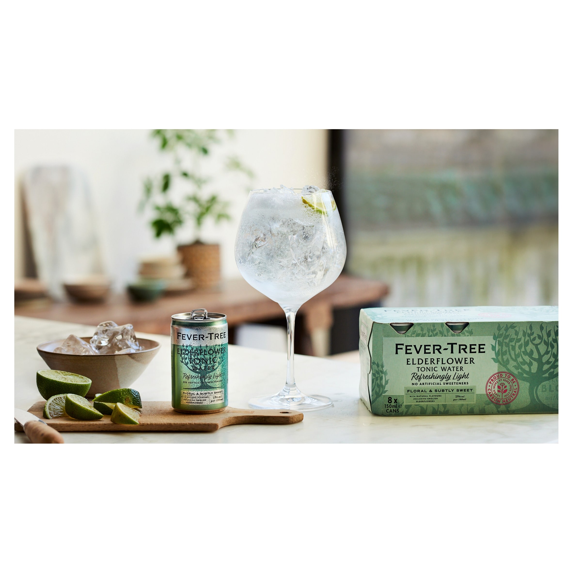 Fever-Tree Light Elderflower Tonic Water Cans 8x150ml thumbnail 2