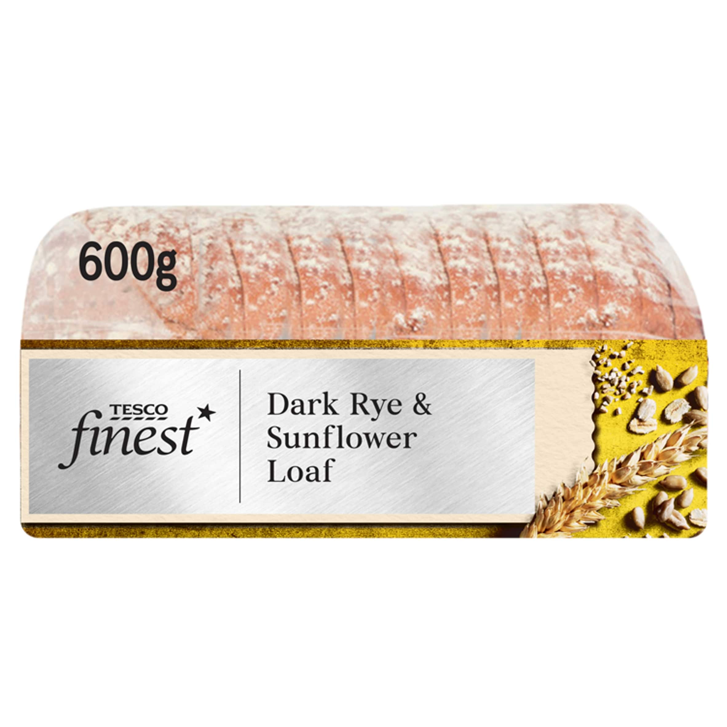 Tesco Finest Dark Rye & Sunflower Farmhouse Sliced Bread 600g