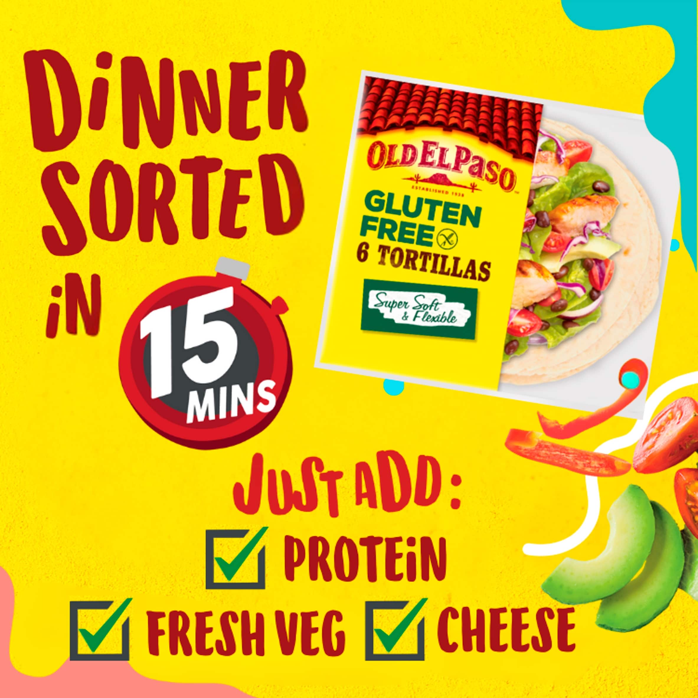 Old El Paso 6 Regular Gluten Free Tortilla Wraps 216G thumbnail 2