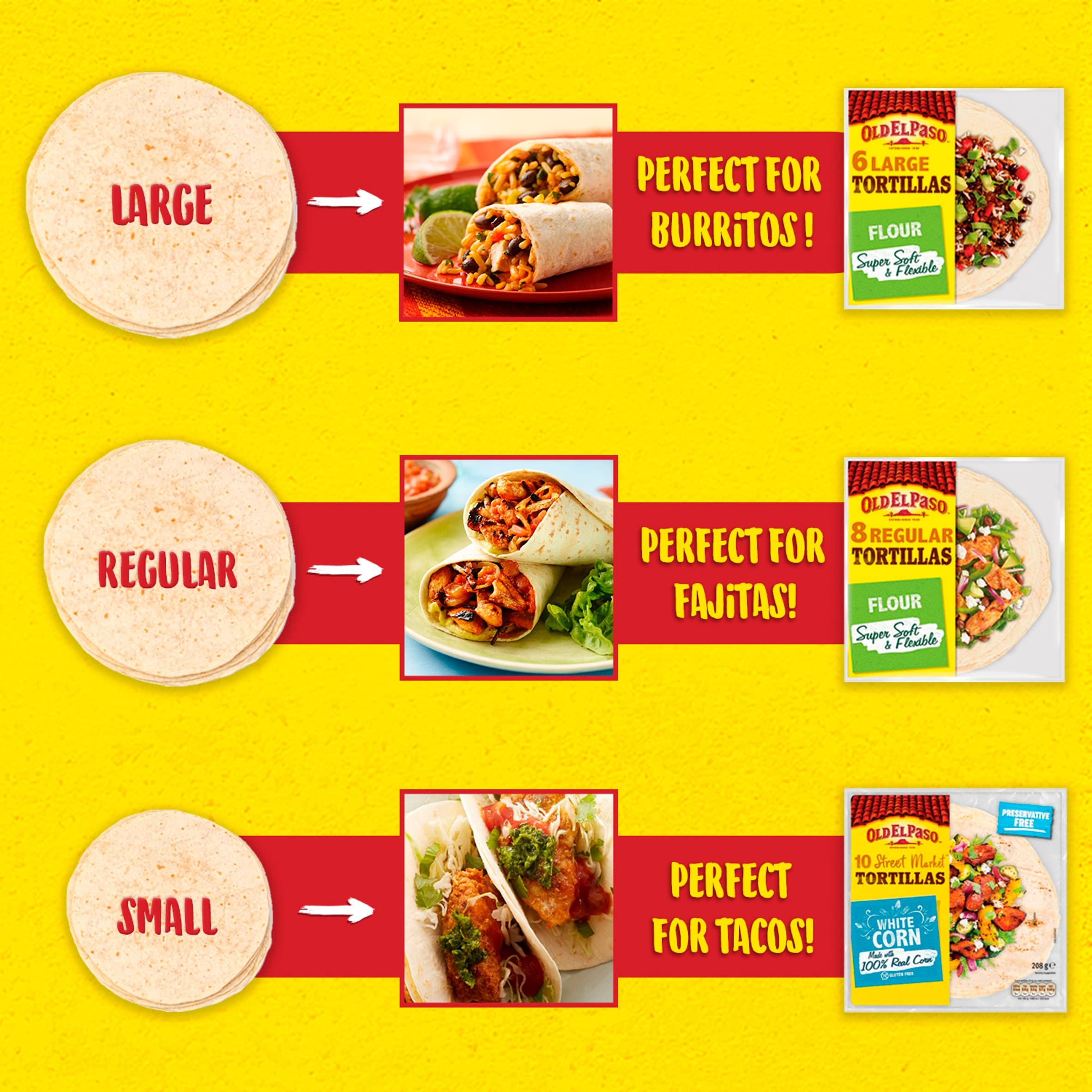 Old El Paso 6 Regular Gluten Free Tortilla Wraps 216G thumbnail 4