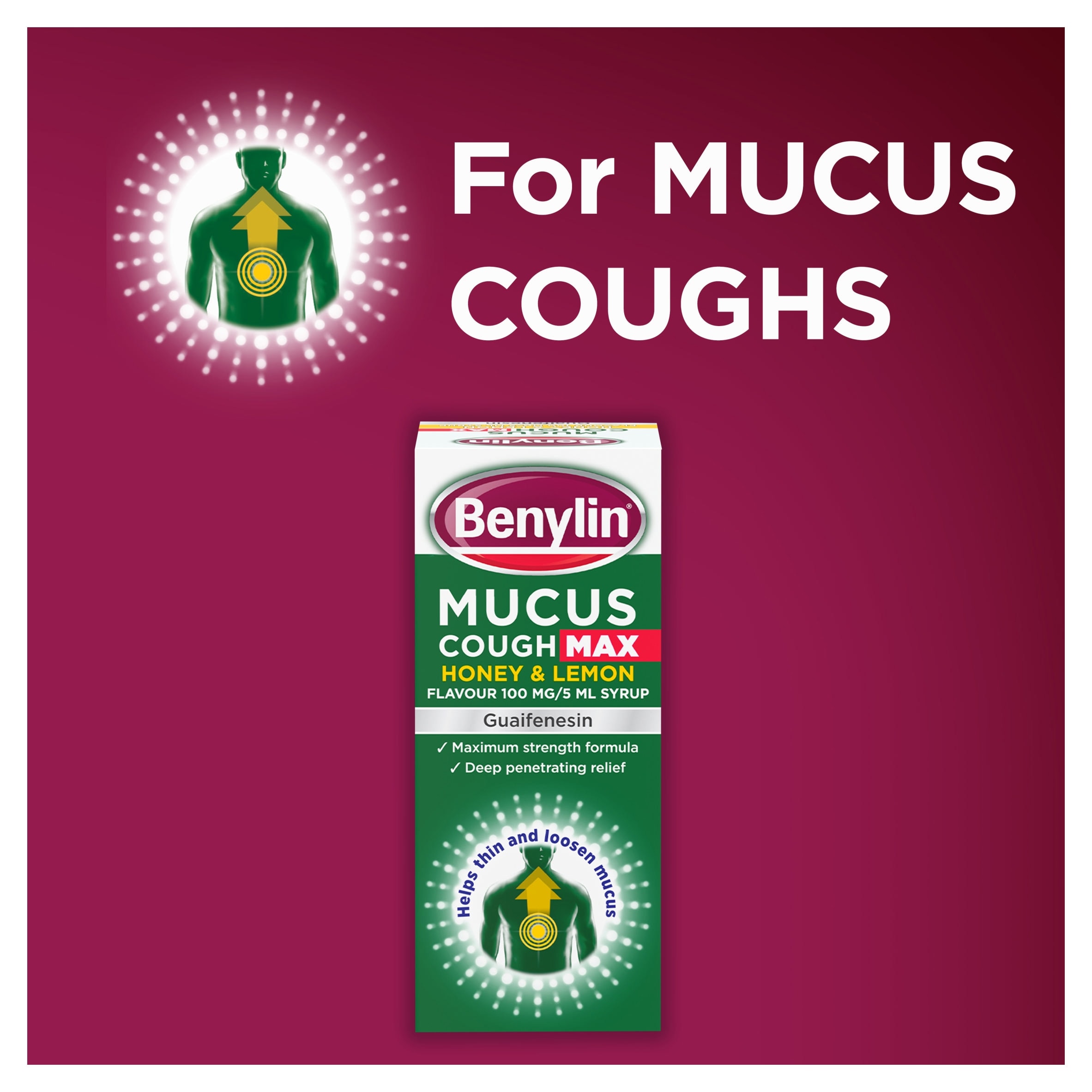 Benylin Mucus Cough Max Syrup - Honey & Lemon 300ml thumbnail 3