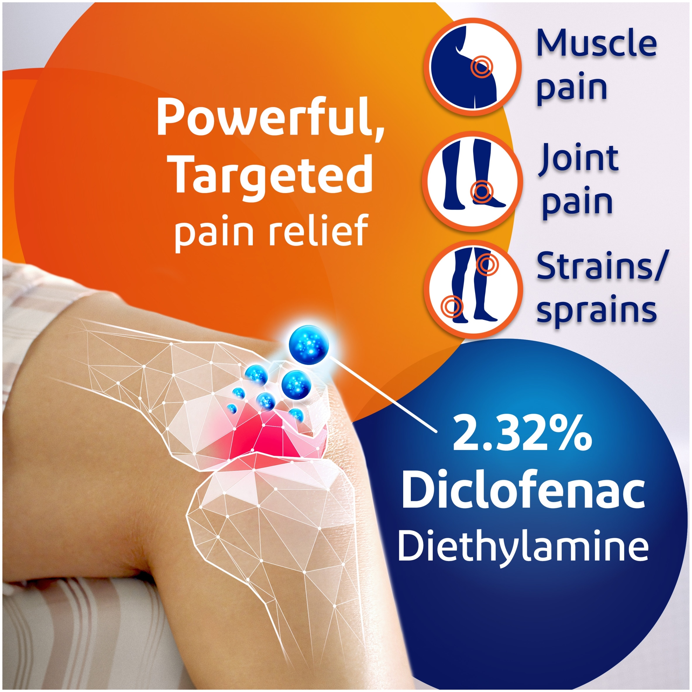 Voltarol Joint & Back Pain Relief Diclofenac 2.32% Gel 30g thumbnail 4