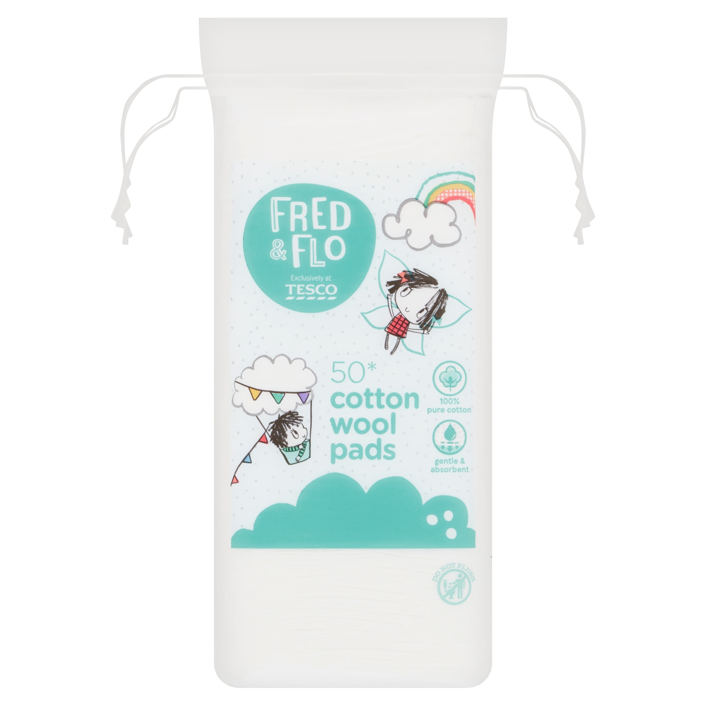 Fred & Flo Cotton Wool Square Pads 50S