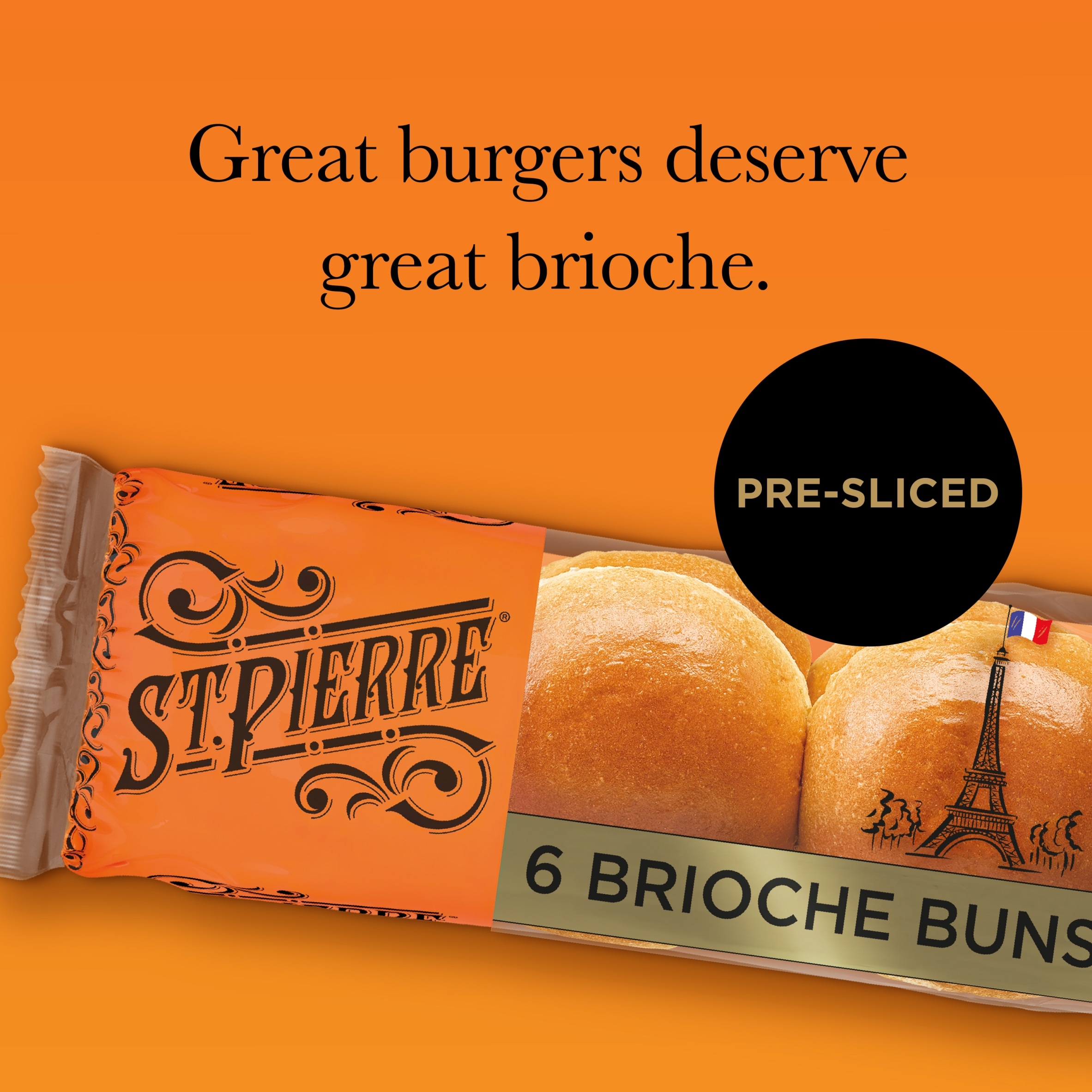 St Pierre Plain Brioche Burger Buns 6 Pack thumbnail 3