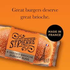 St Pierre Sesame Seeds Brioche Burger Buns 4 Pack thumbnail 3