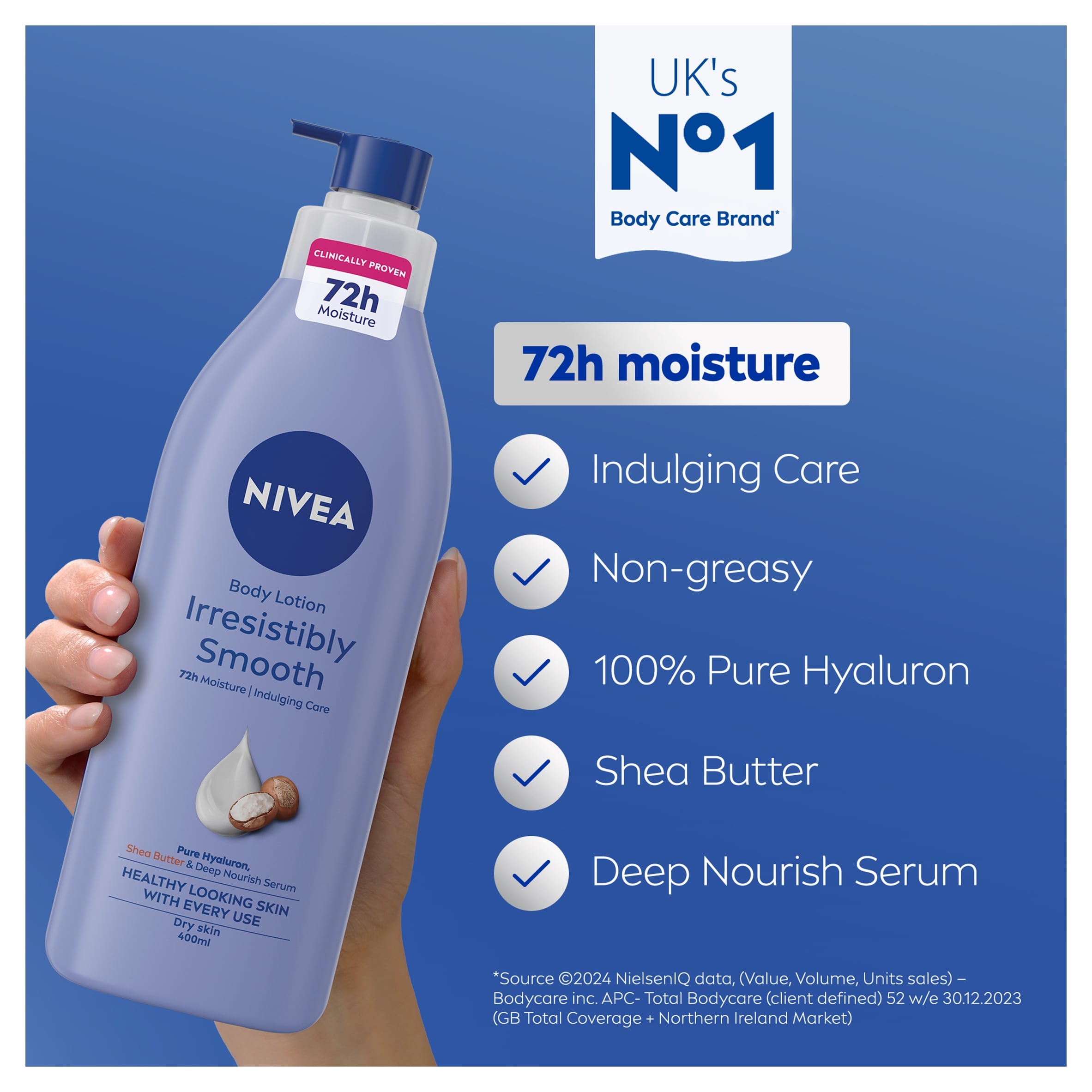 NIVEA Irresistibly Smooth Body Lotion Dry Skin 400ml thumbnail 2