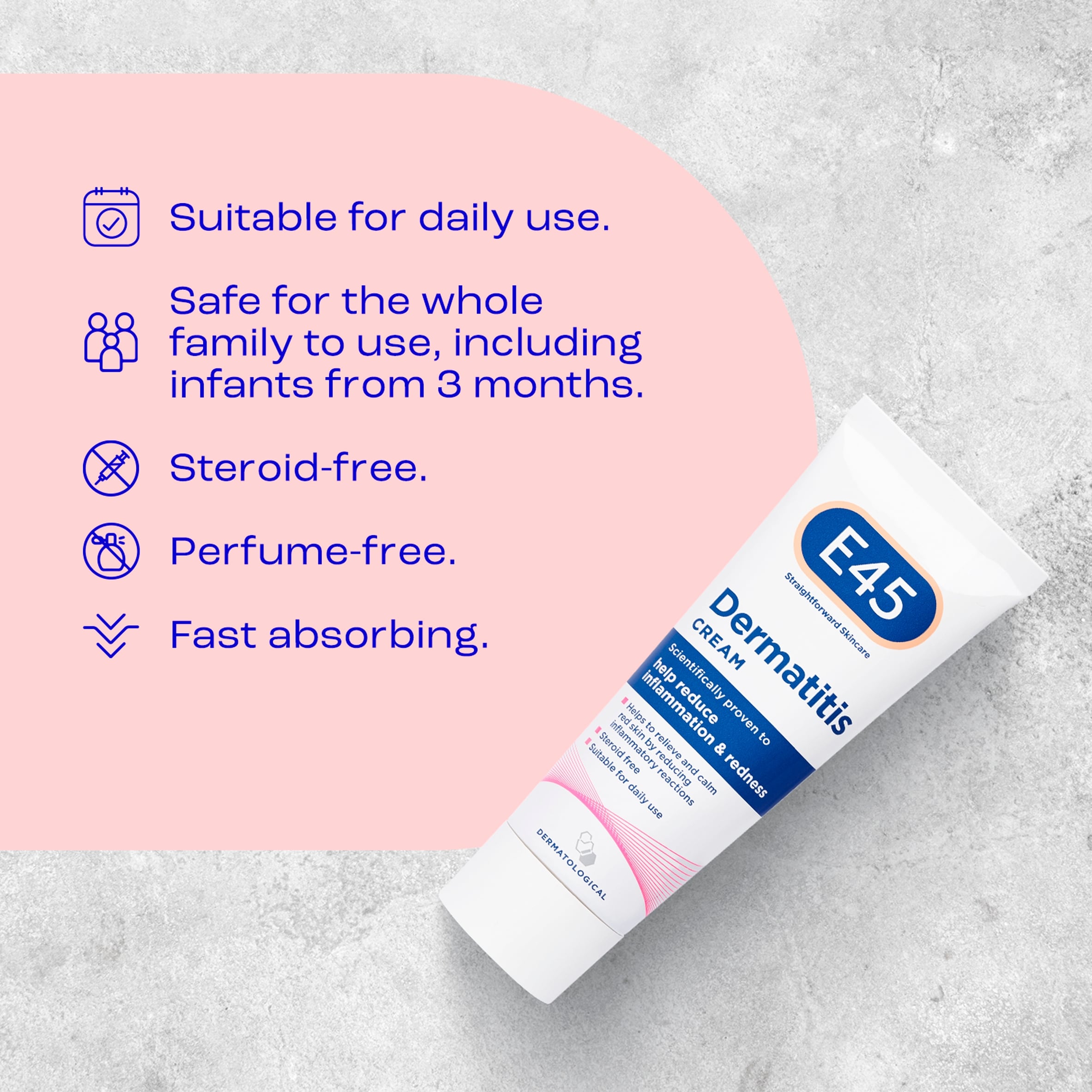 E45 Dermatitis Cream Treatment of Itchy Skin & Redness 50ml thumbnail 2
