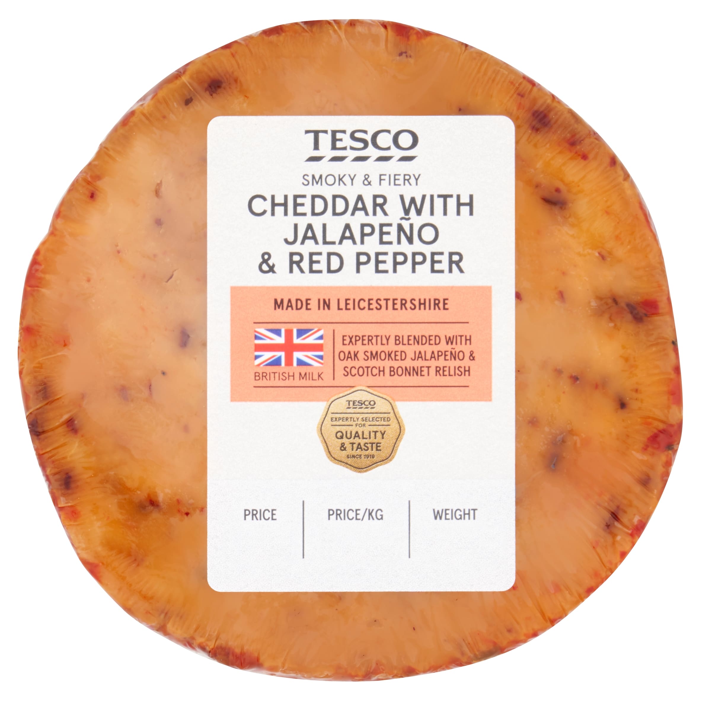 Tesco Oak Smoked Jalapeno & Red Pepper Cheddar 180g