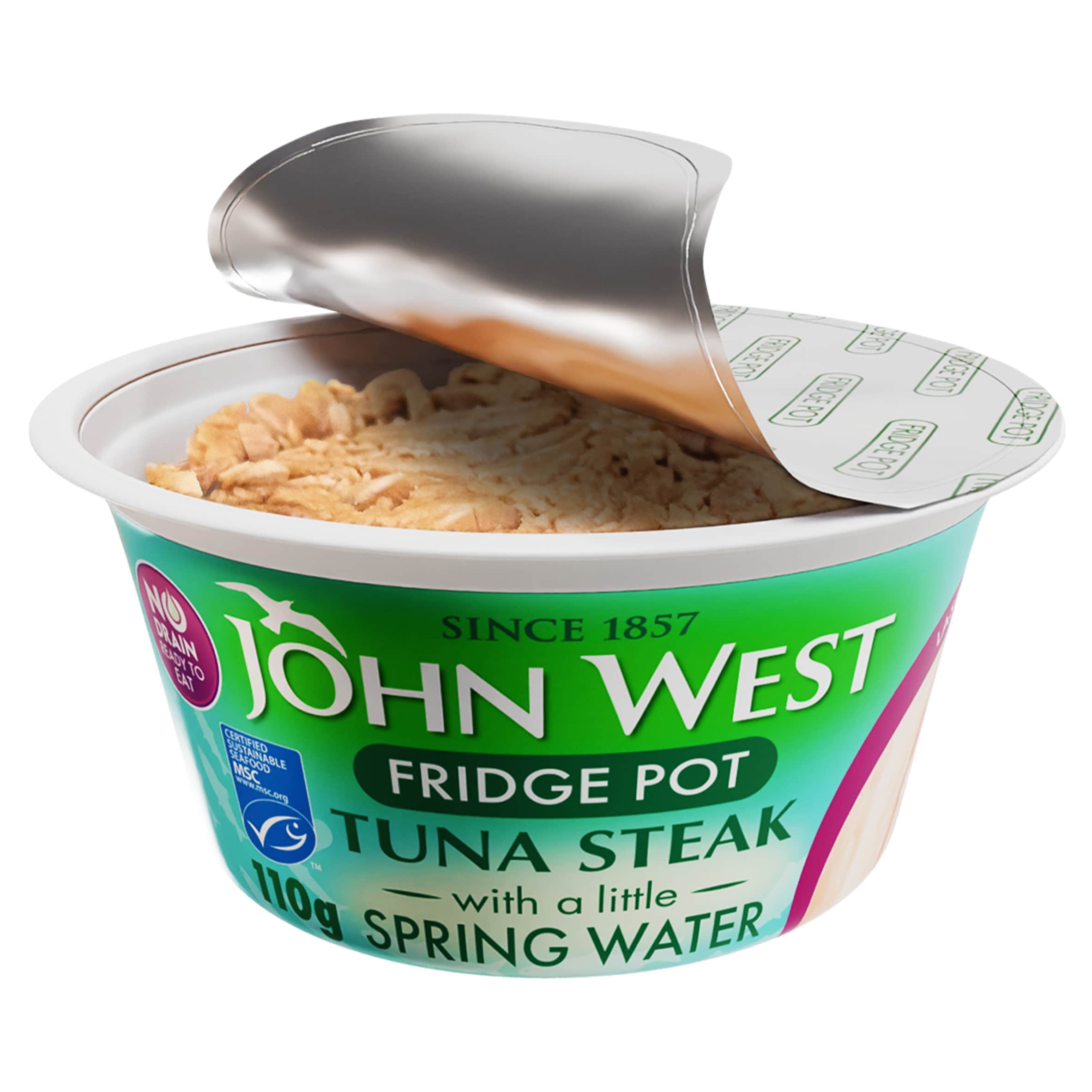 John West No Drain Fridge Pot Tuna Steak with a Little Spring Water 3x110g thumbnail 2