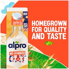 Alpro Oat No Sugar Chilled Dairy Free Drink 1L thumbnail 3