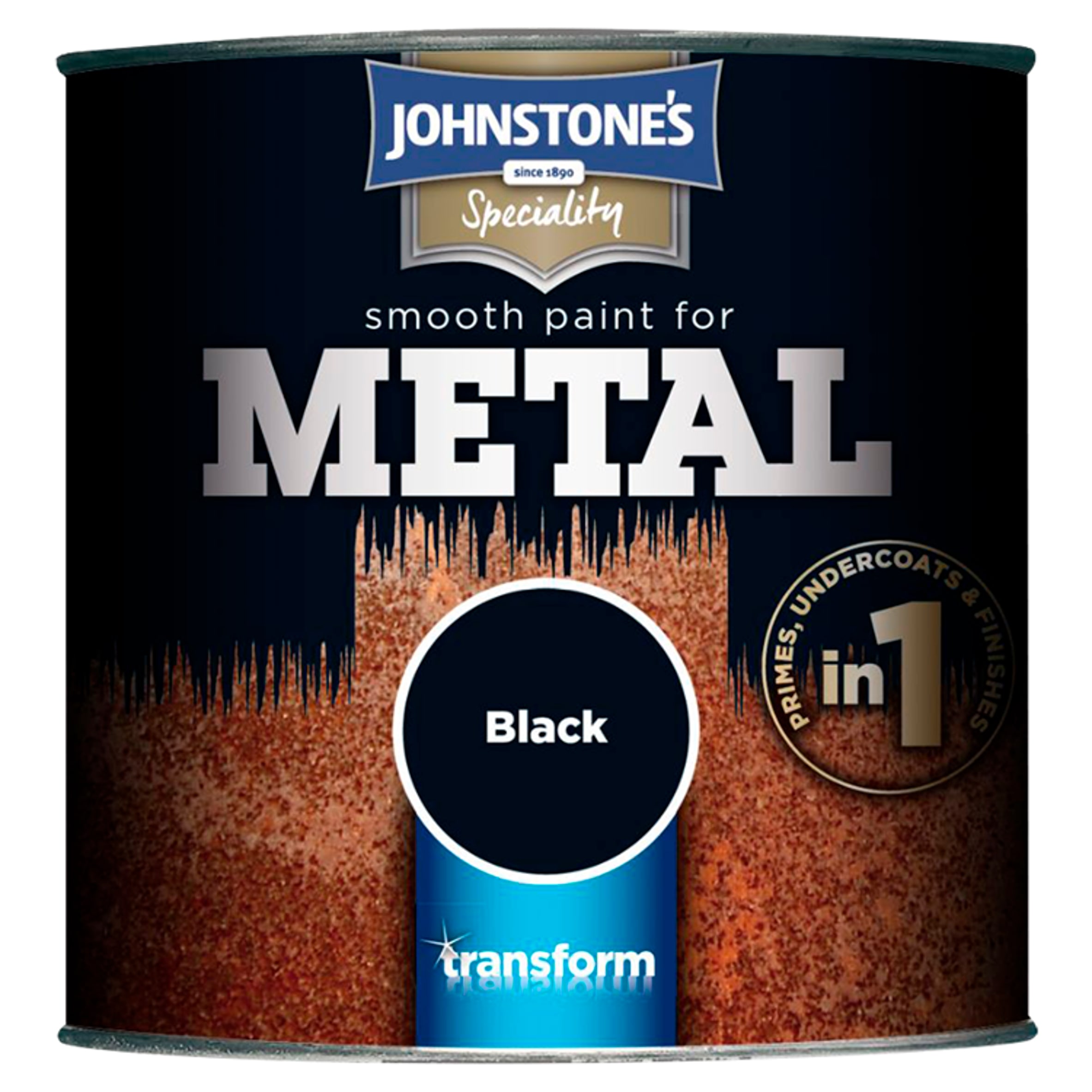 Johnstones Metal Black Paint 750Ml