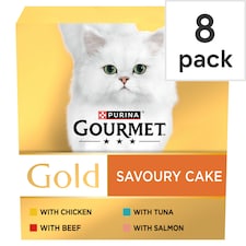 GOURMET Gold Savoury Cake Meat and Fish Variety Wet Cat Food 8x85g