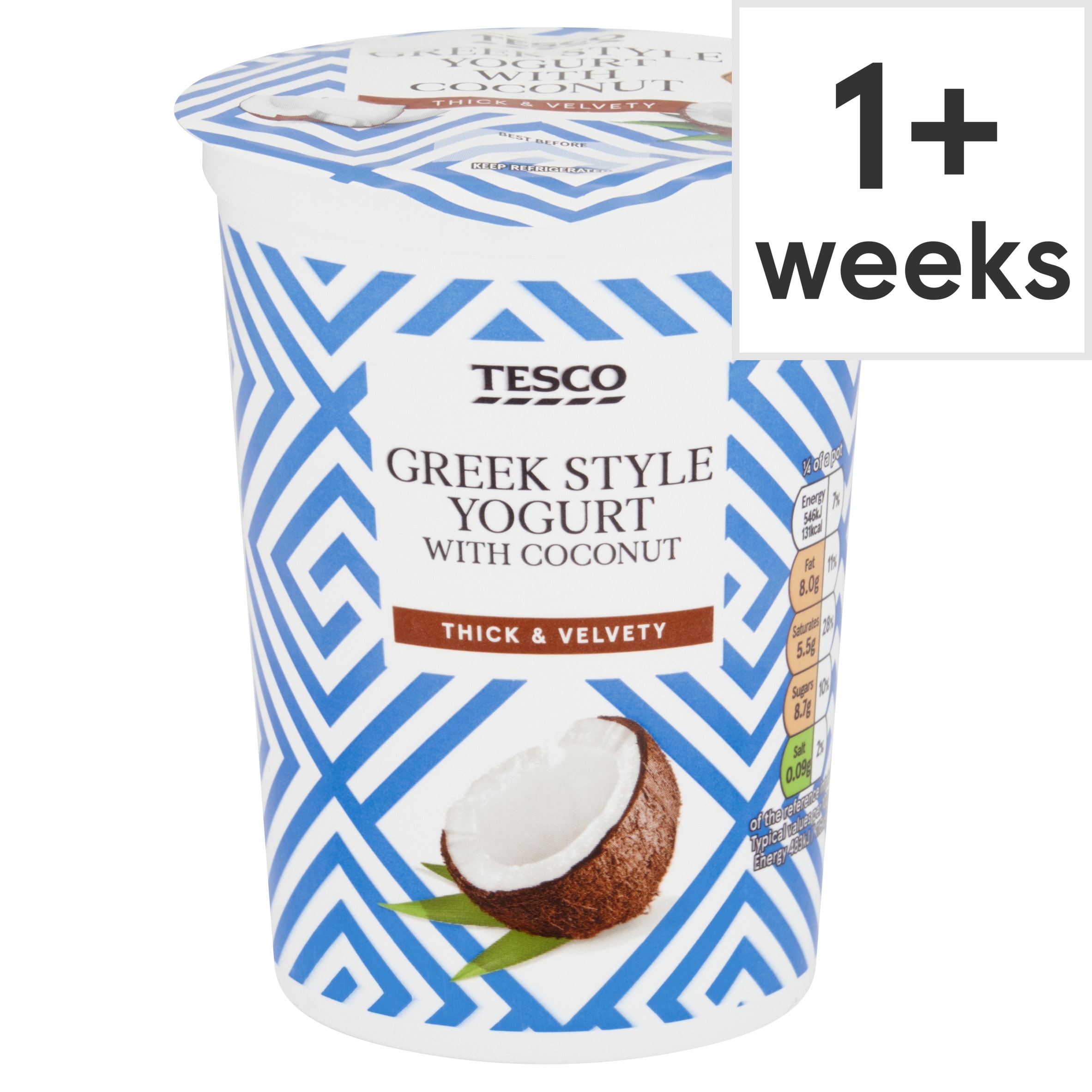 Tesco Greek Style Yogurt - Coconut 450g