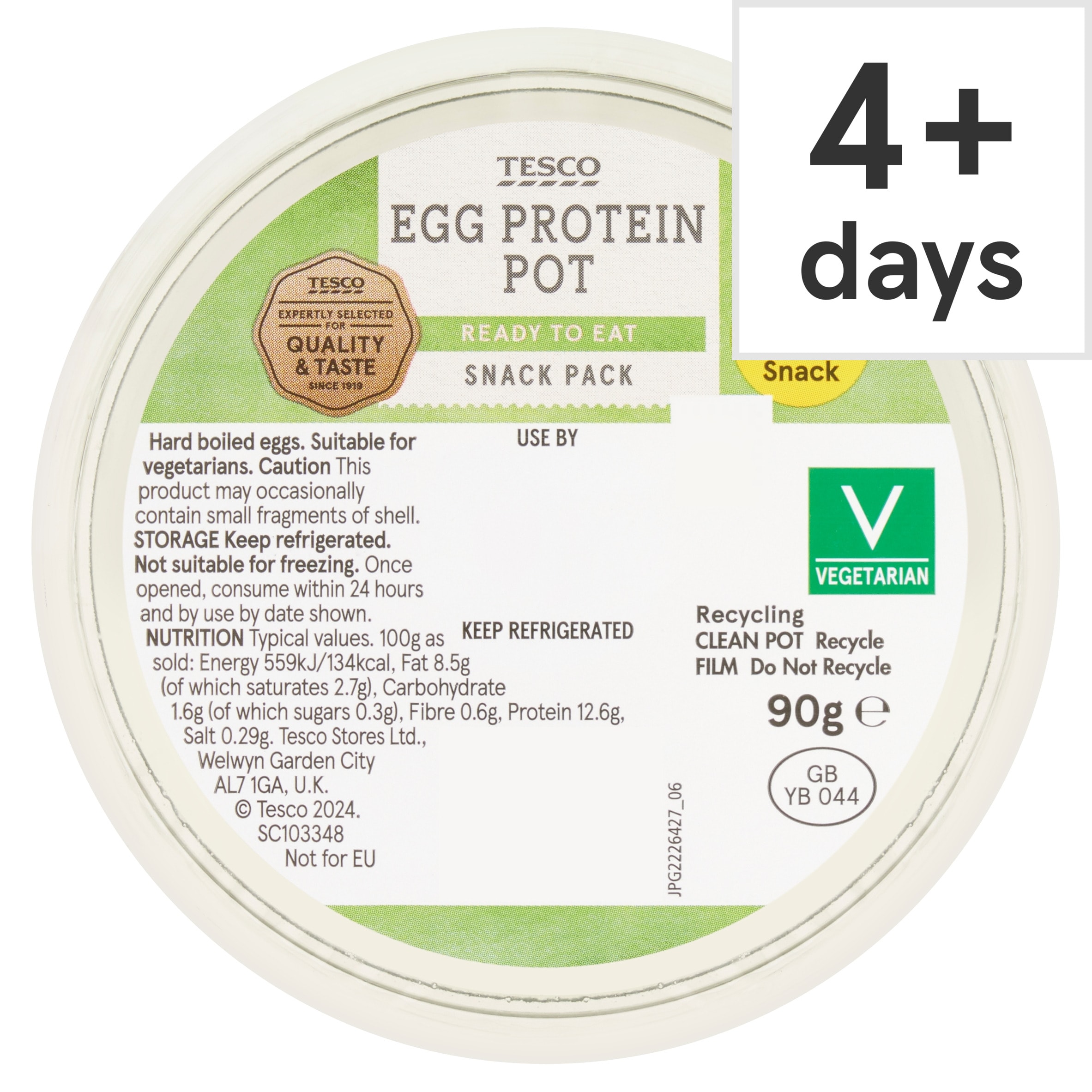 Tesco Egg Protein Pot 90G