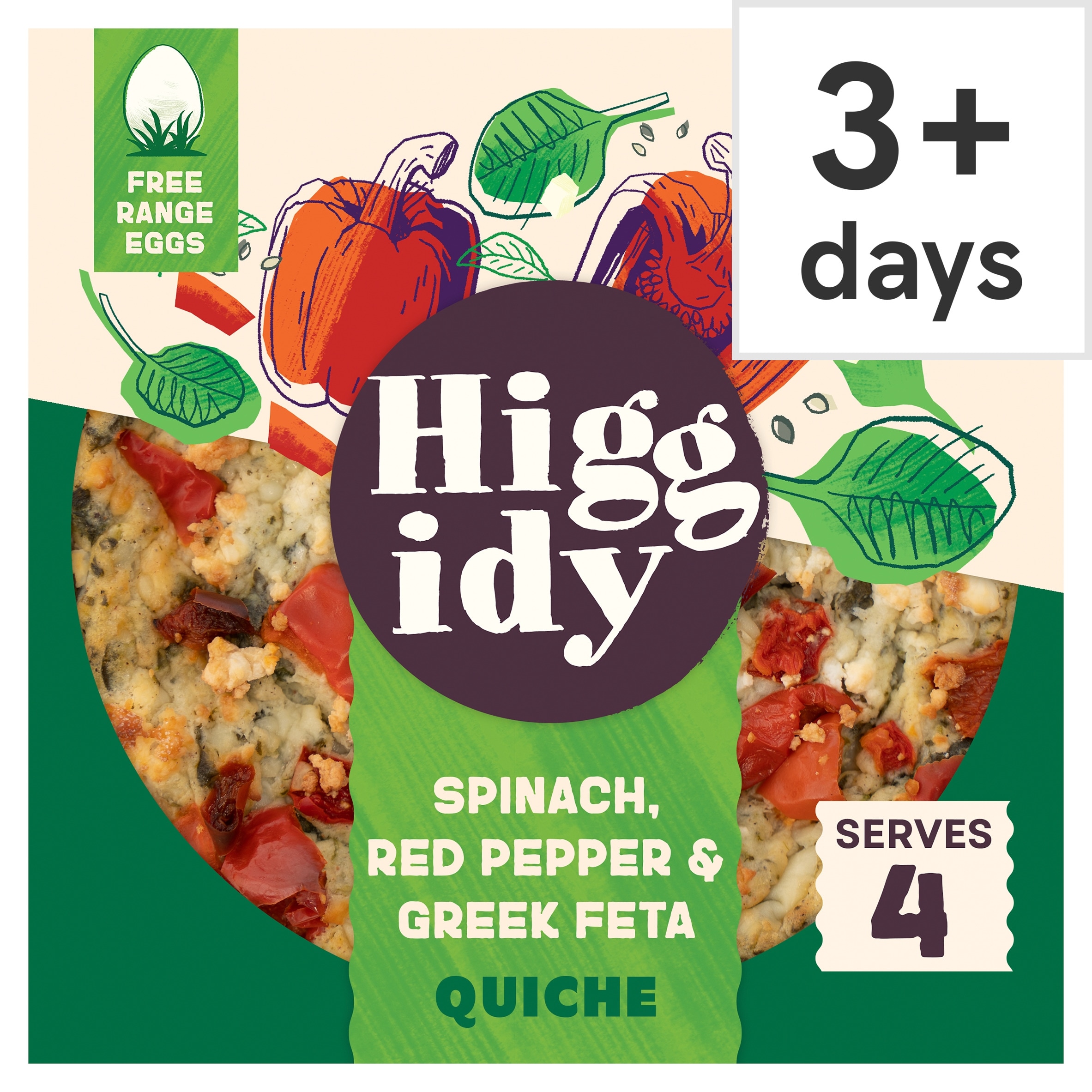Higgidy Spinach, Greek Feta & Roasted Red Pepper Quiche