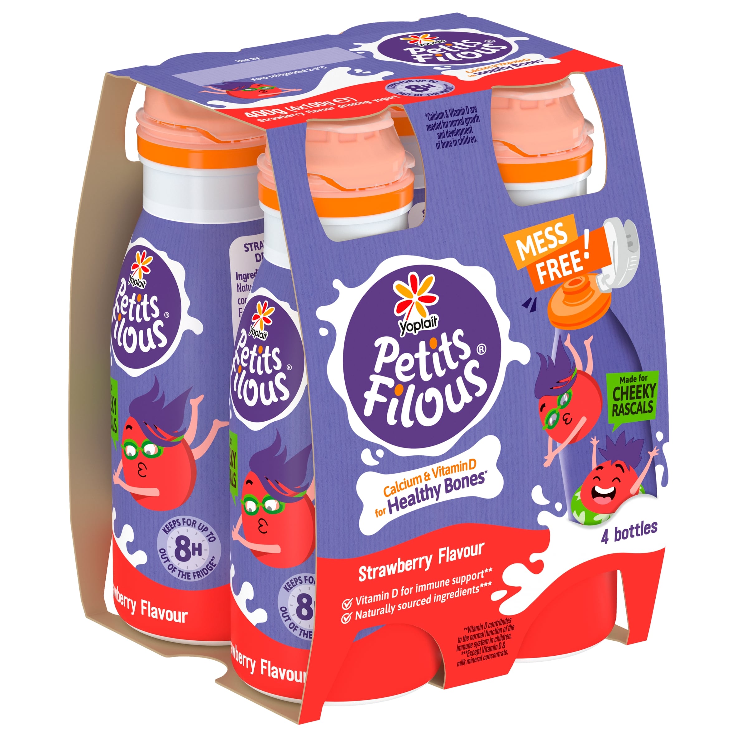 Petits Filous Strawberry Drinking Yogurt 4 x 100g thumbnail 2