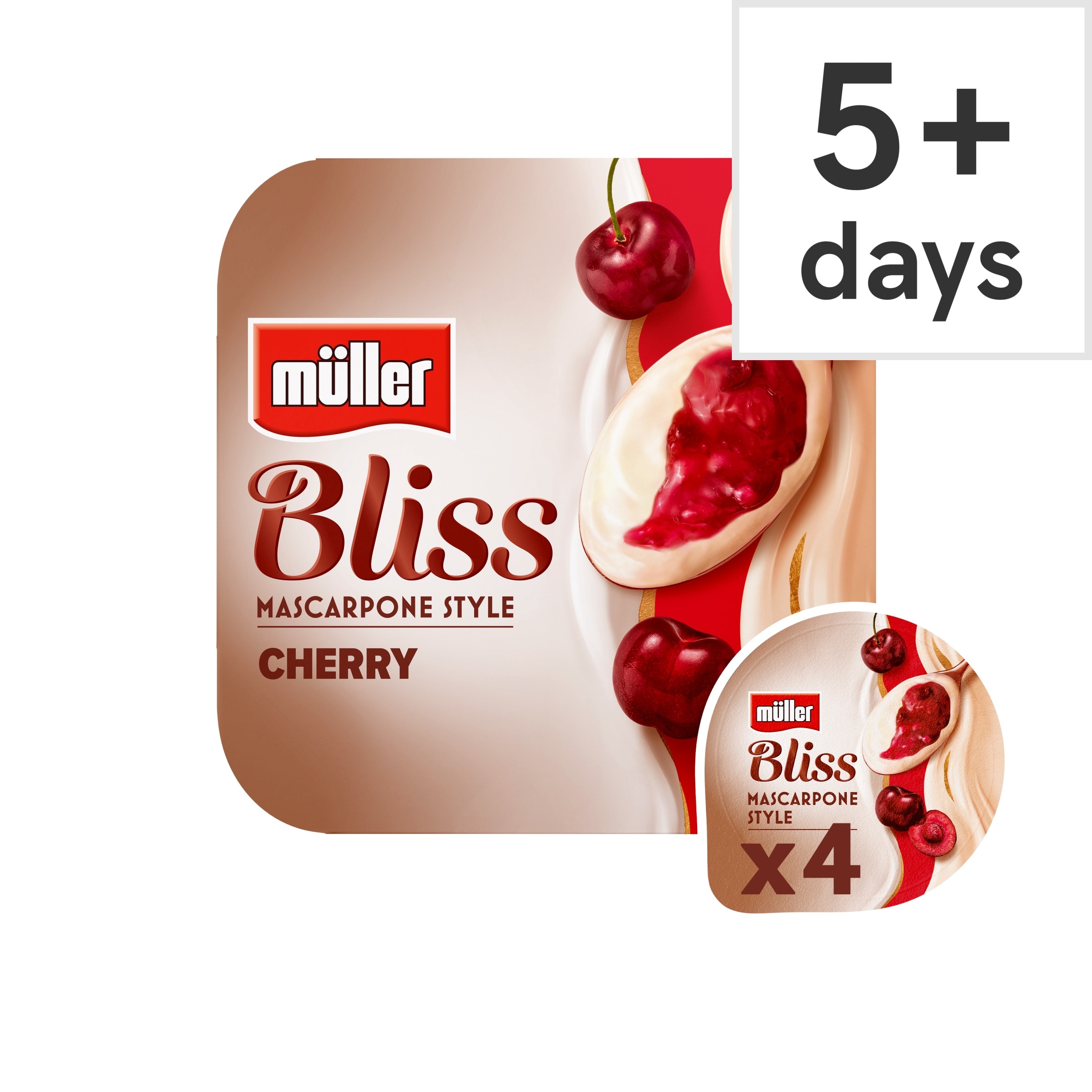 Muller Bliss Mascarpone Style Cherry Yogurts