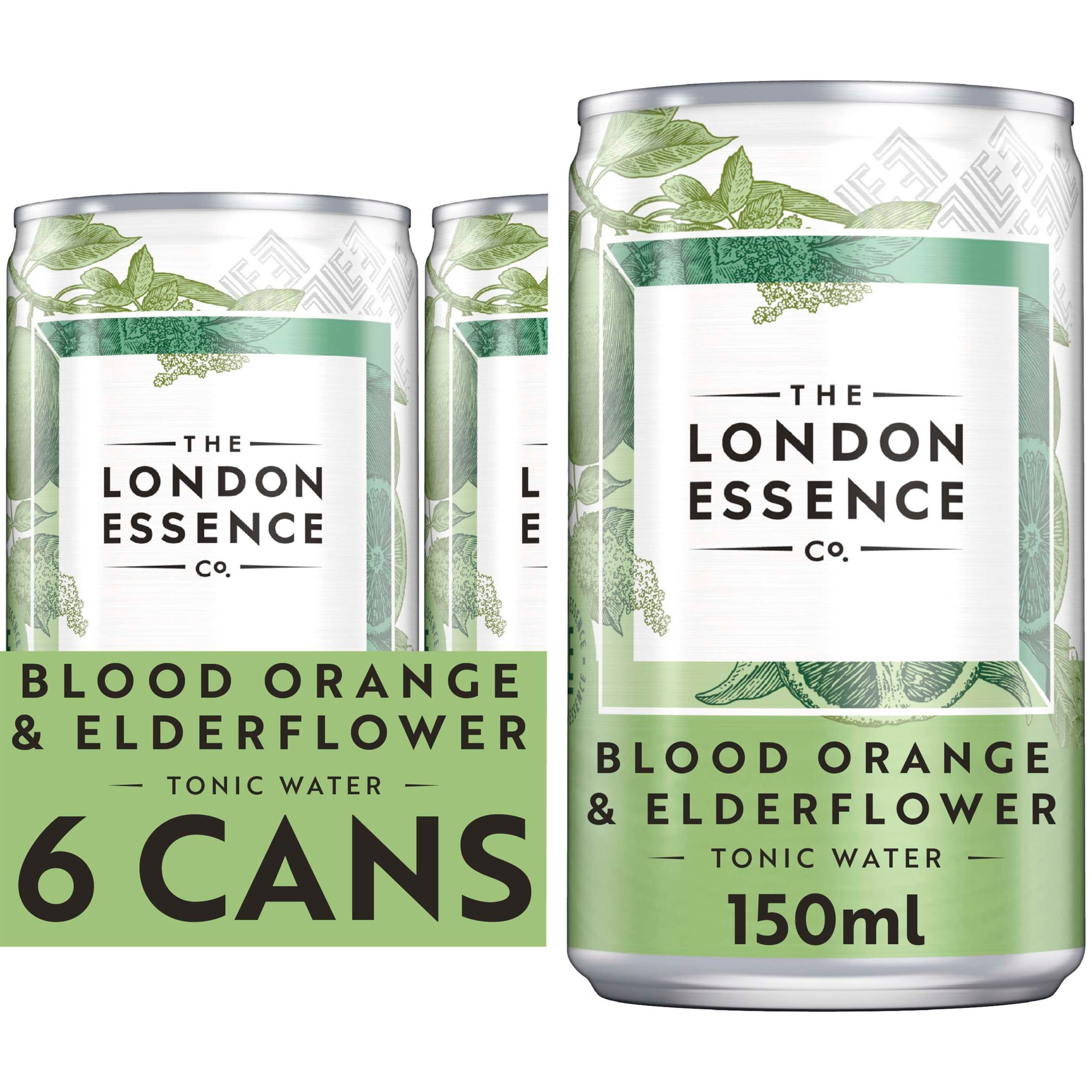 London Essence Co. Blood Orange & Elderflower Tonic Water Cans