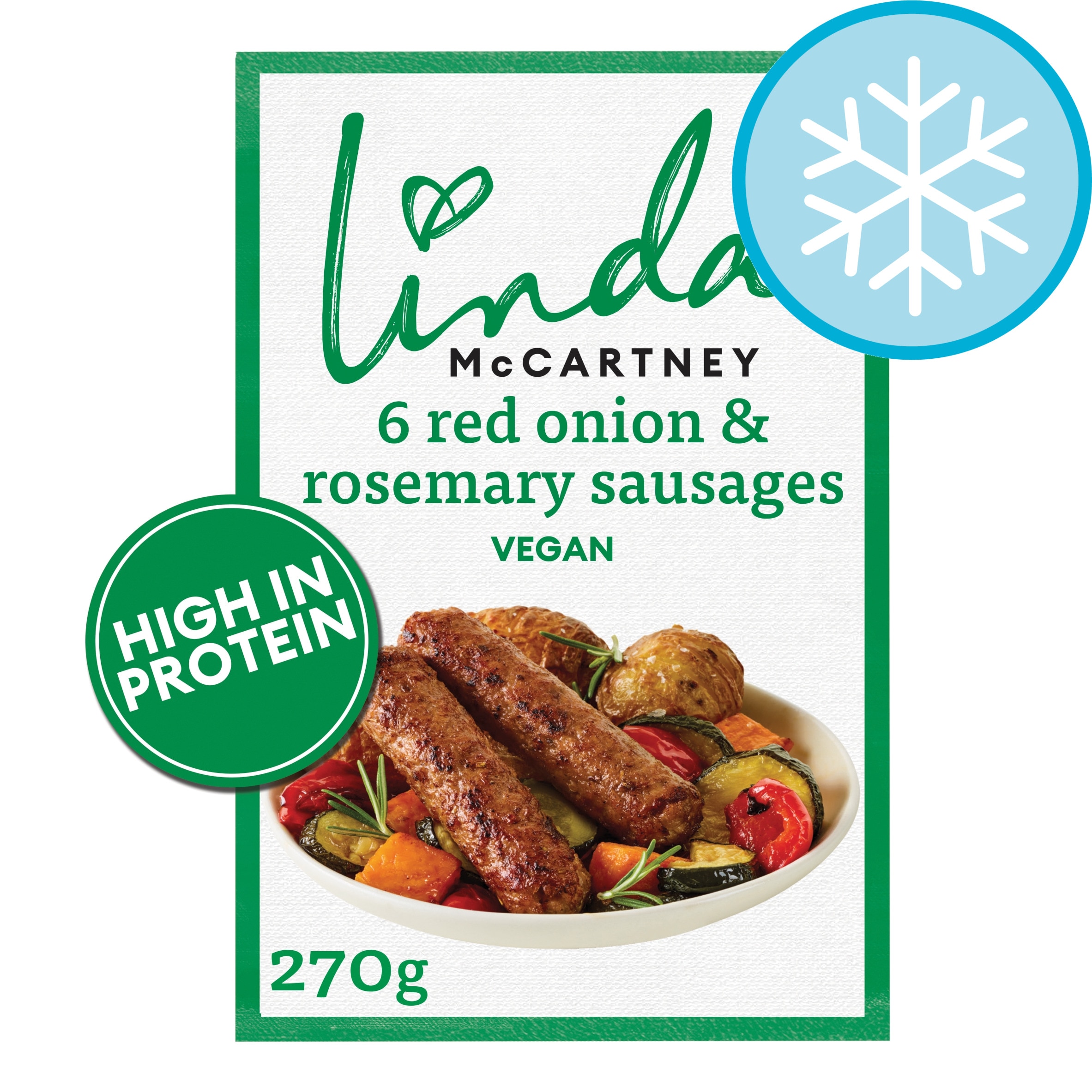 Linda McCartney 6 Vegetarian Sausages with Red Onion & Rosemary Frozen