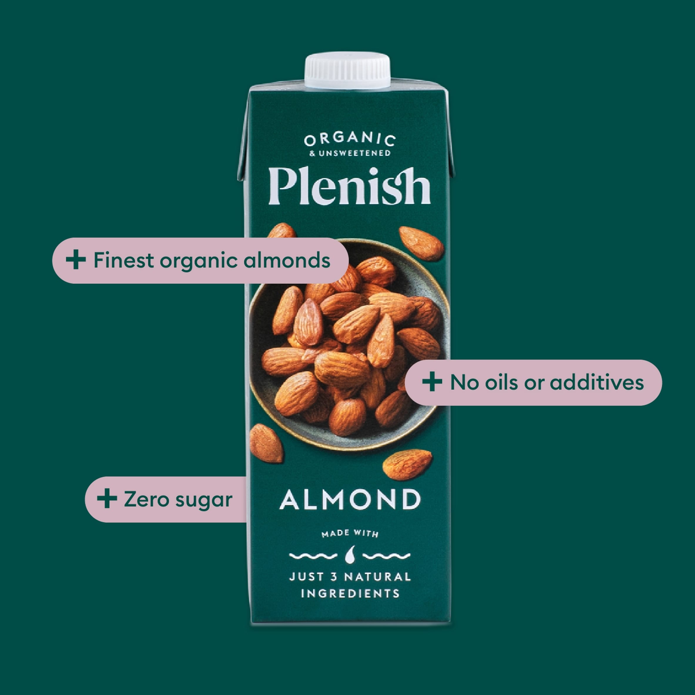 Plenish Organic Almond Milk Dairy Alternative Chilled 1L thumbnail 2