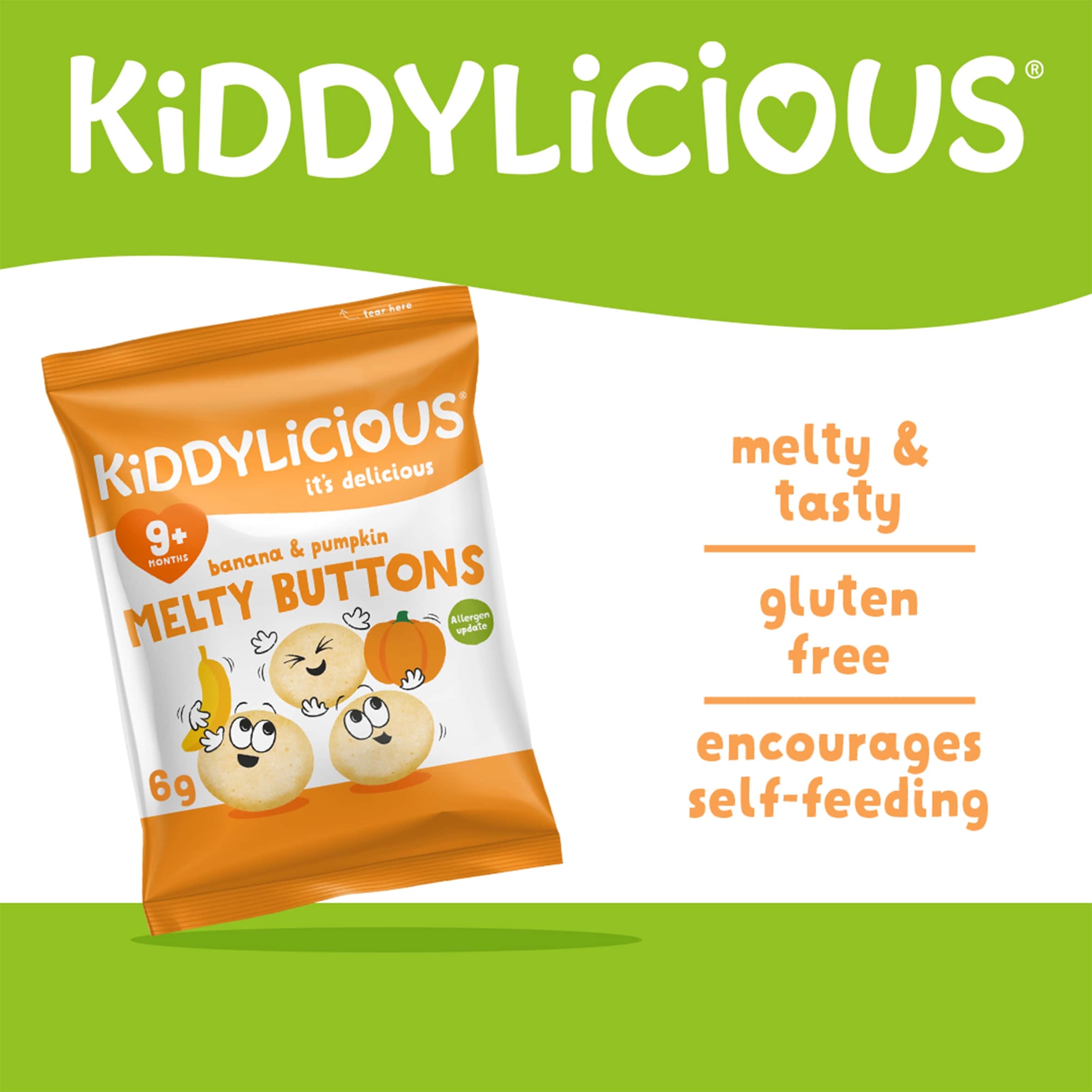 Kiddylicious Buttons Banana & Pumpkin 30G thumbnail 2