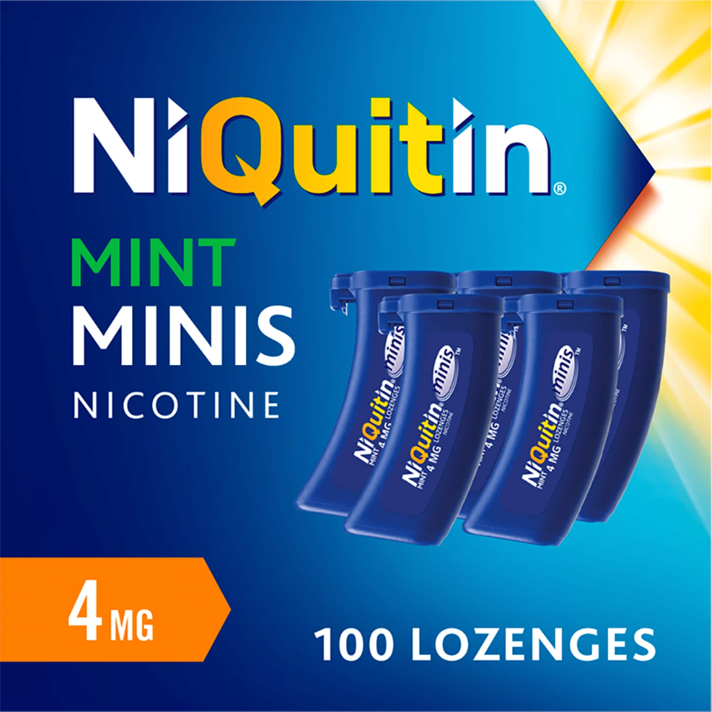 NiQuitin Minis Mint Nicotine Lozenges Reduce & Quit Smoking Aid x100 4mg thumbnail 2