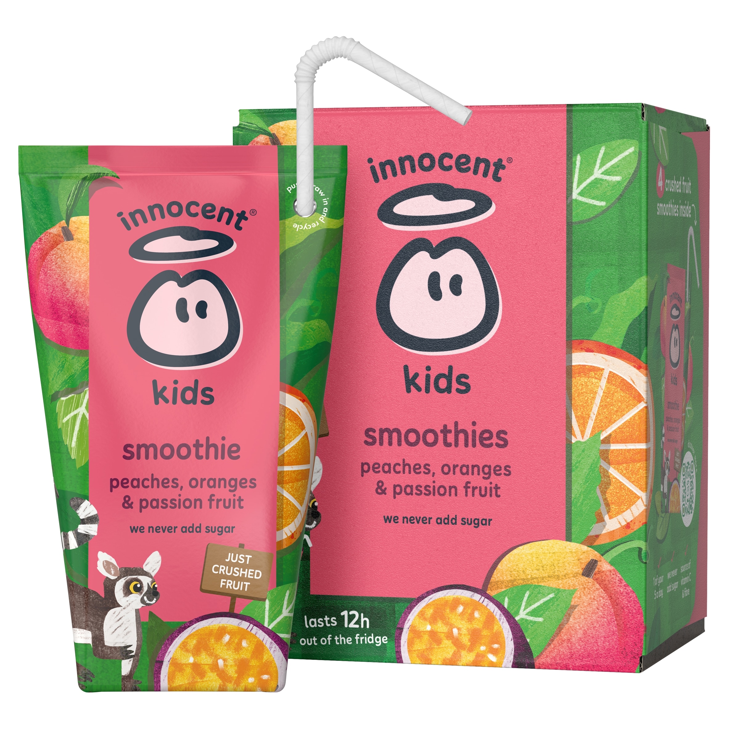 innocent Kids Smoothies Peaches, Passion Fruits & Oranges 4 x 150ml thumbnail 3